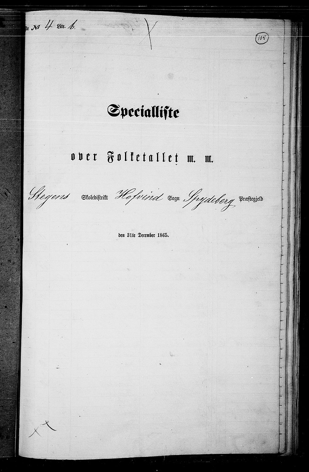 RA, 1865 census for Spydeberg, 1865, p. 93