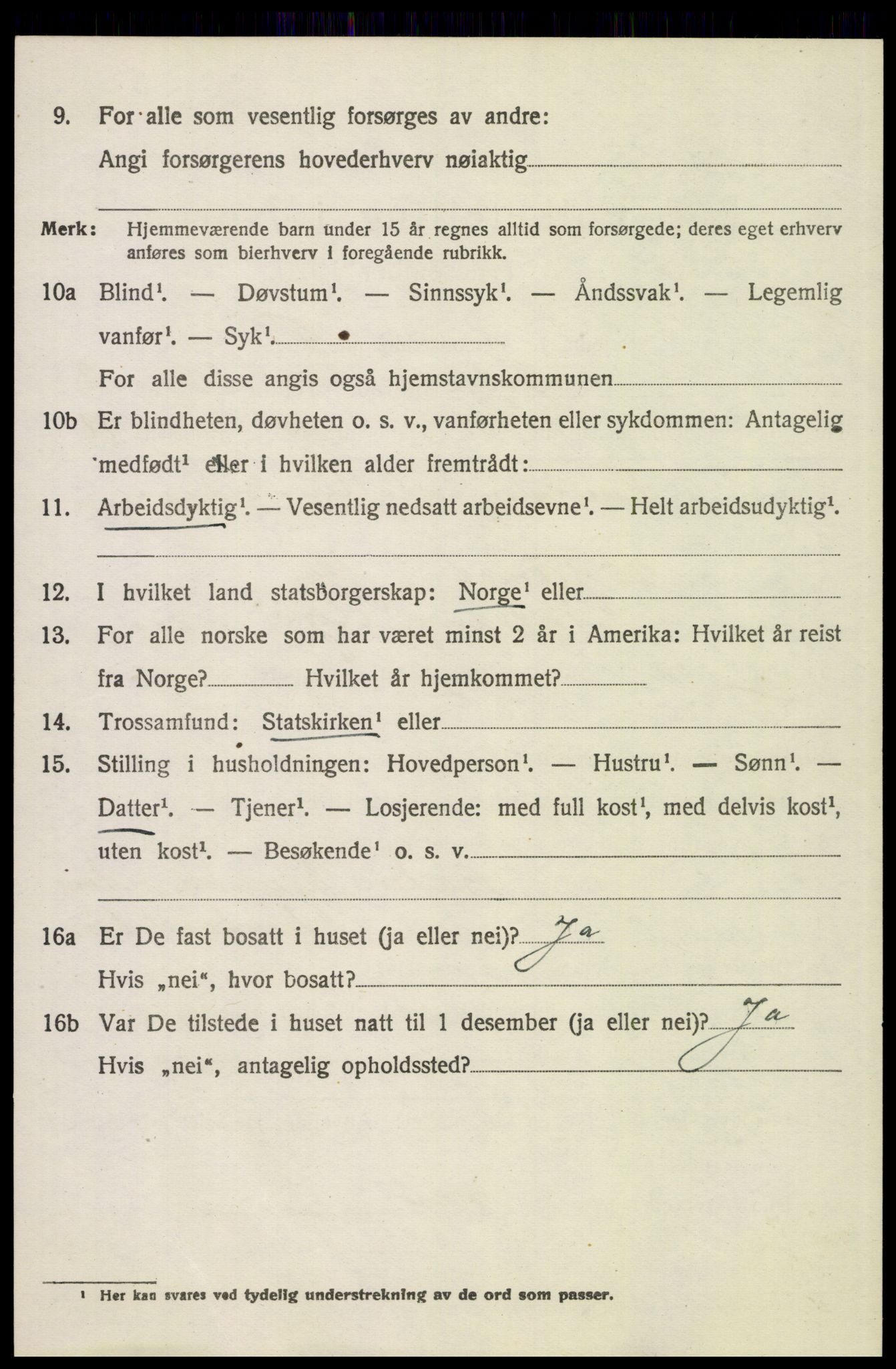 SAH, 1920 census for Tolga, 1920, p. 2036