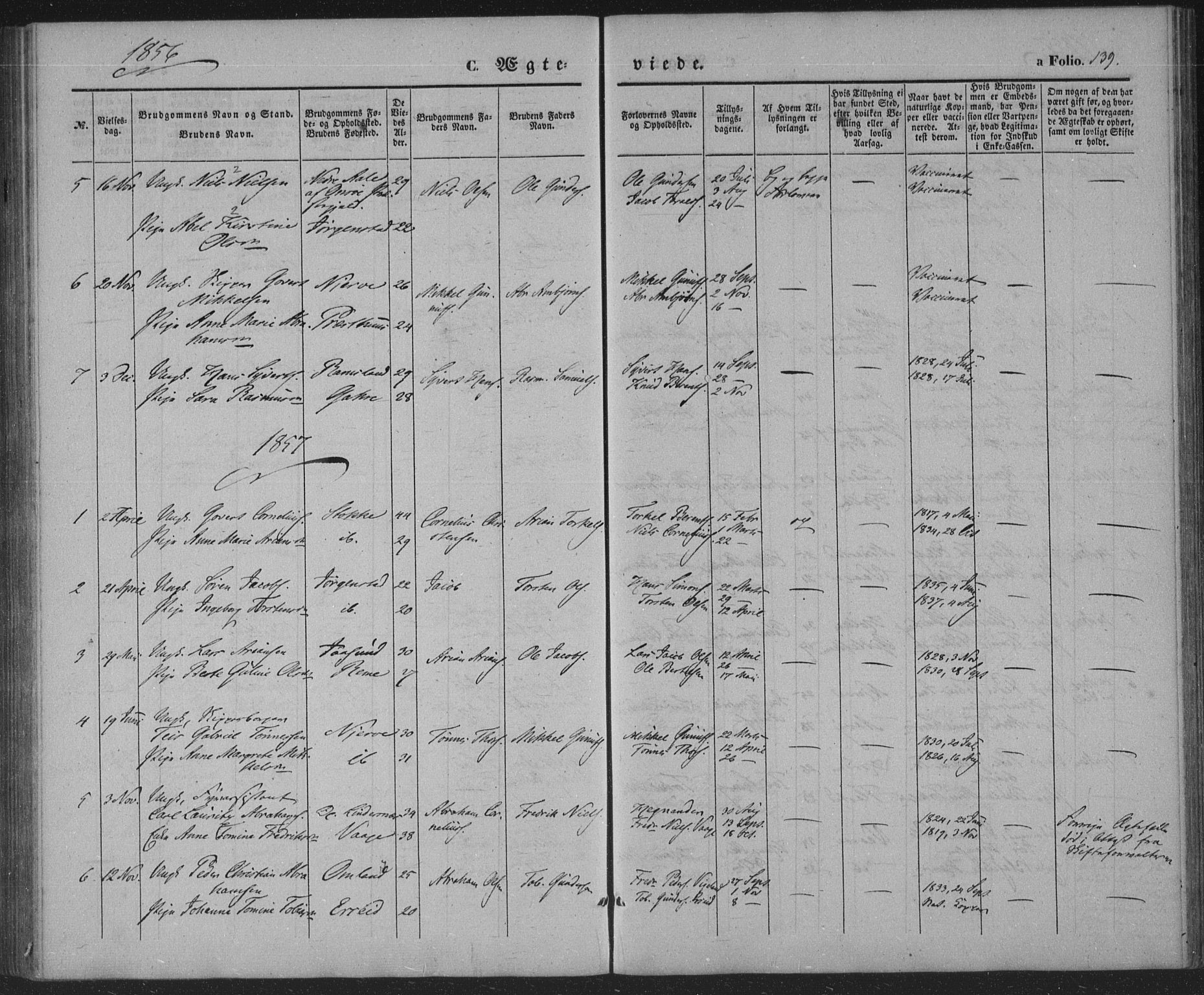 Sør-Audnedal sokneprestkontor, AV/SAK-1111-0039/F/Fa/Faa/L0002: Parish register (official) no. A 2, 1848-1867, p. 139