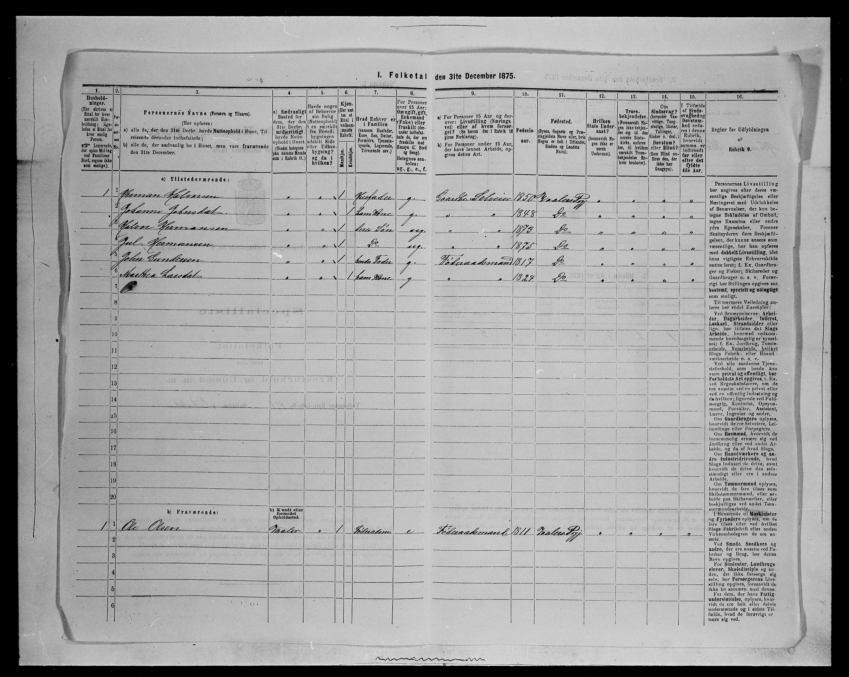 SAH, 1875 census for 0426P Våler parish (Hedmark), 1875, p. 1178