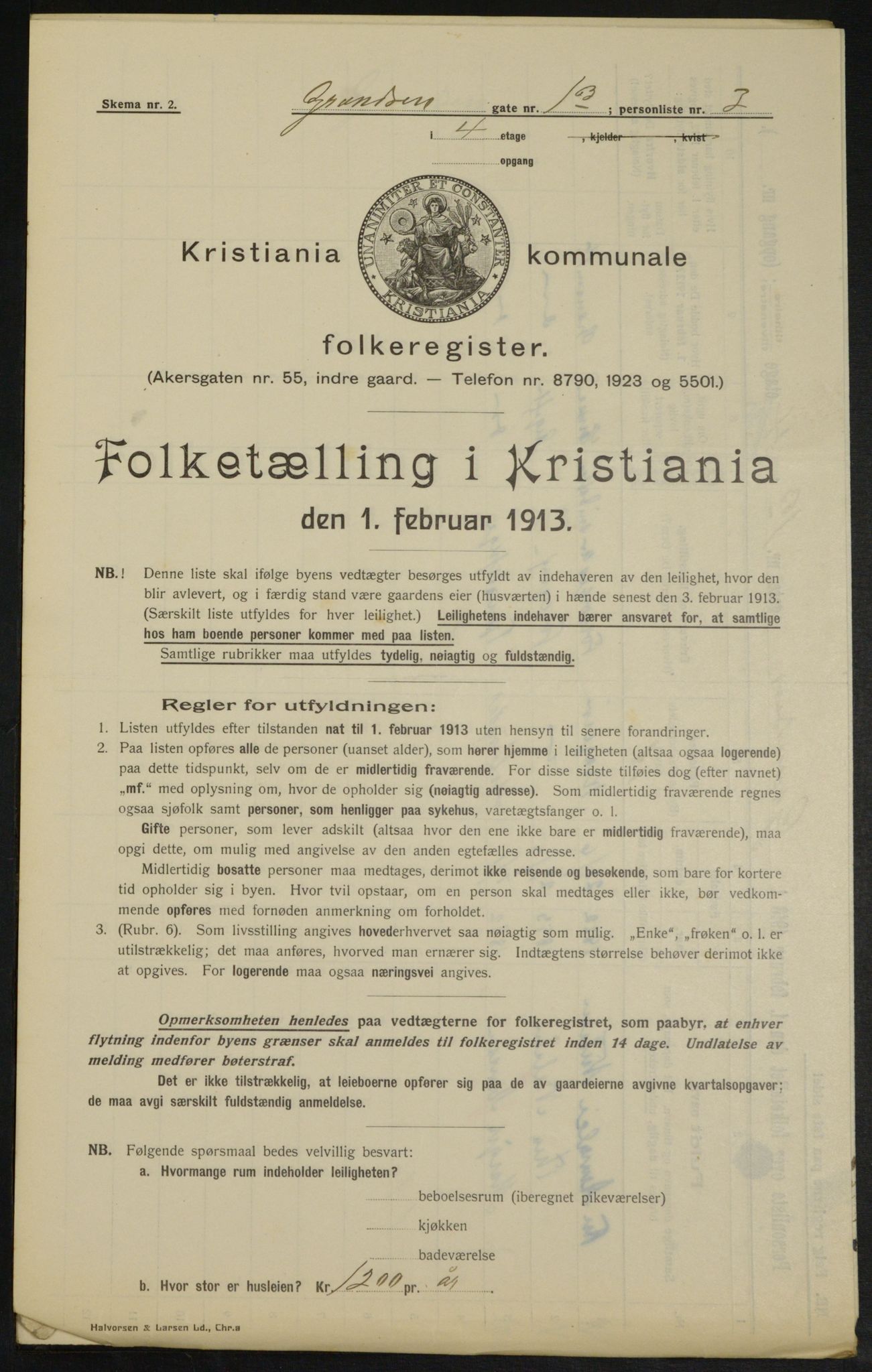 OBA, Municipal Census 1913 for Kristiania, 1913, p. 29789