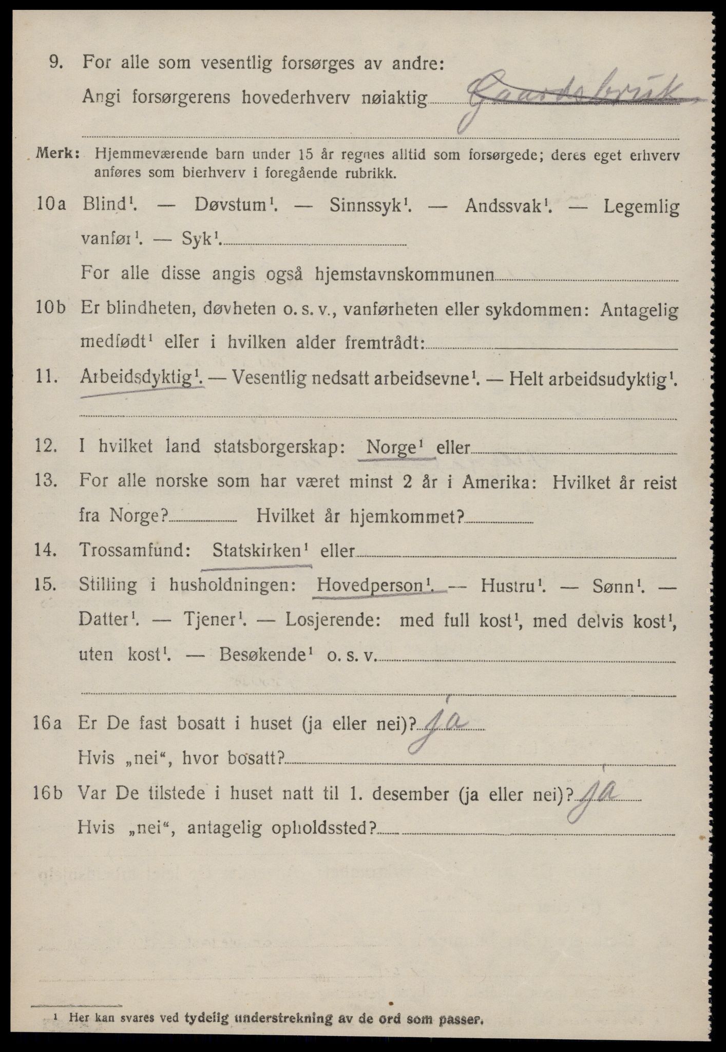 SAT, 1920 census for Borgund, 1920, p. 11241