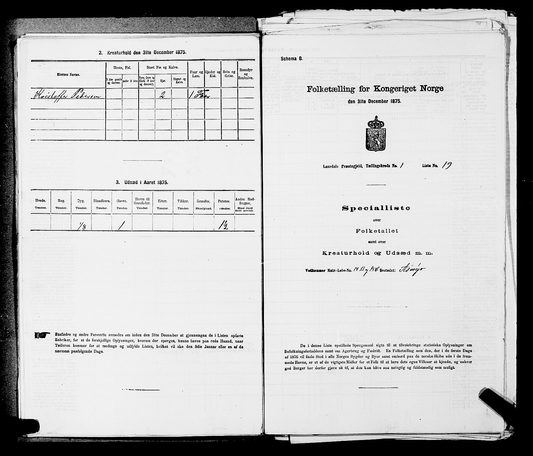 SAKO, 1875 census for 0728P Lardal, 1875, p. 78