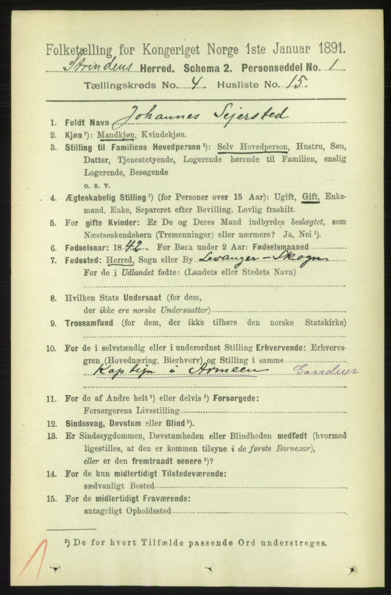 RA, 1891 census for 1660 Strinda, 1891, p. 3999