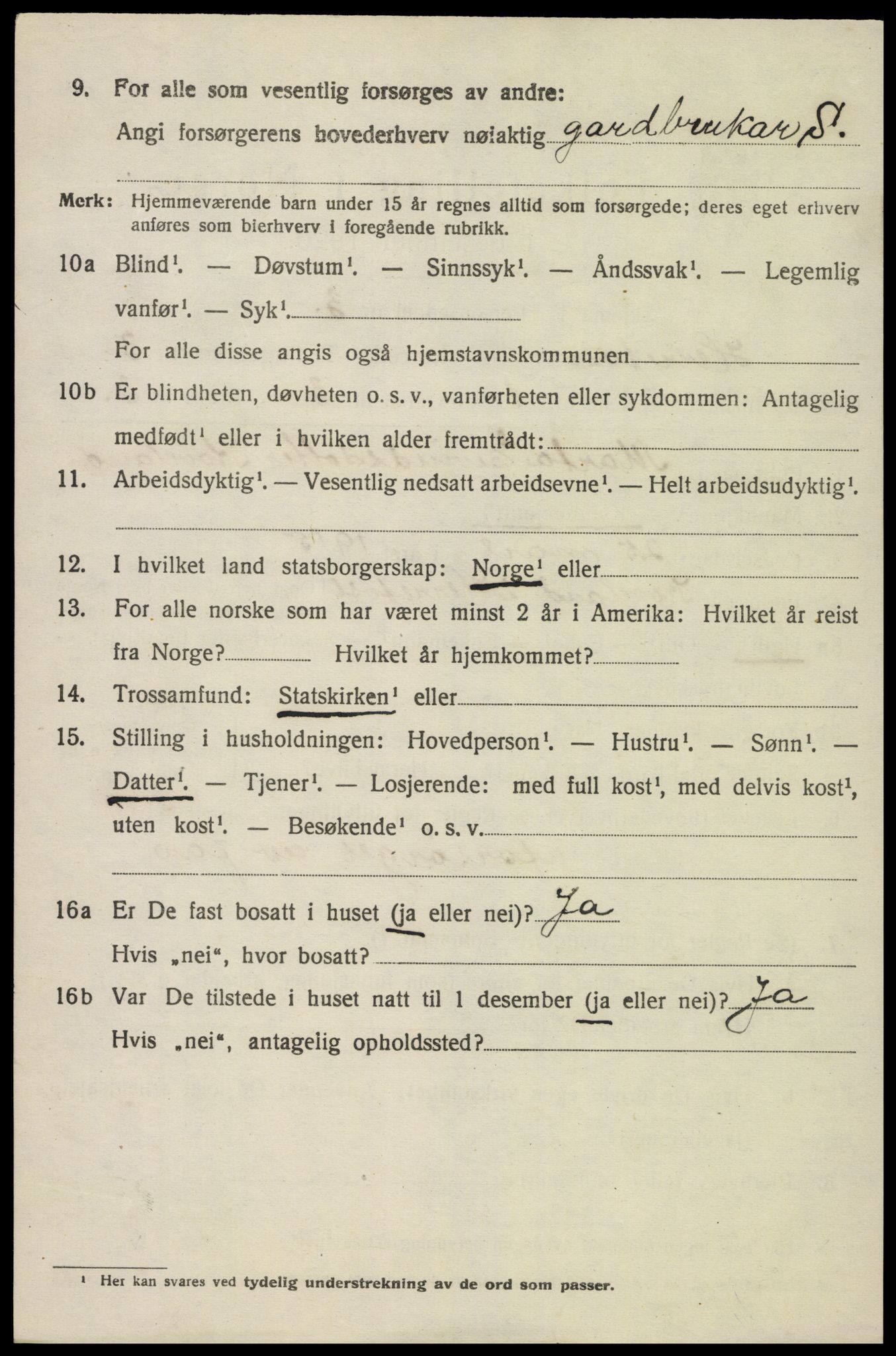 SAK, 1920 census for Herefoss, 1920, p. 577