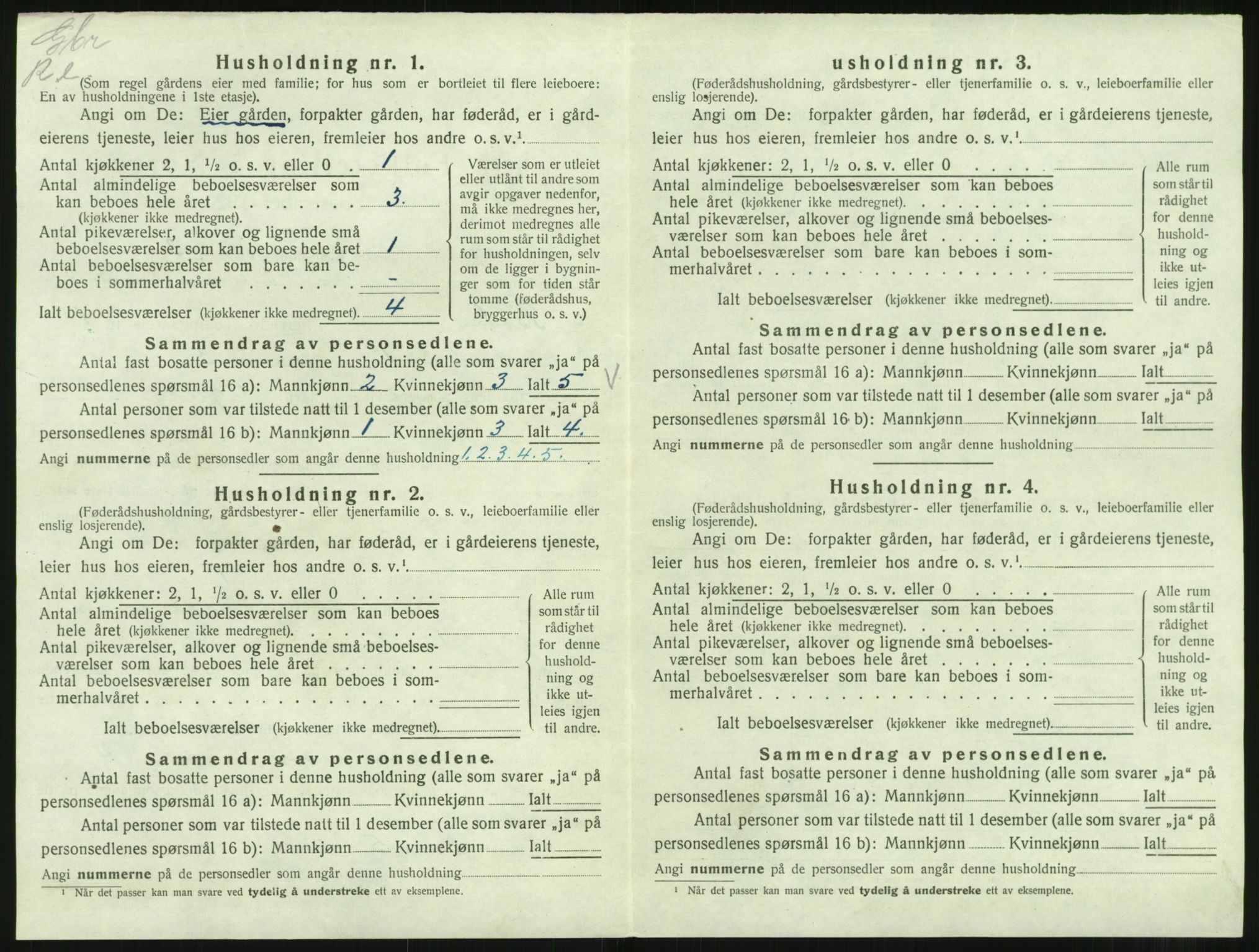 SAST, 1920 census for Bokn, 1920, p. 27