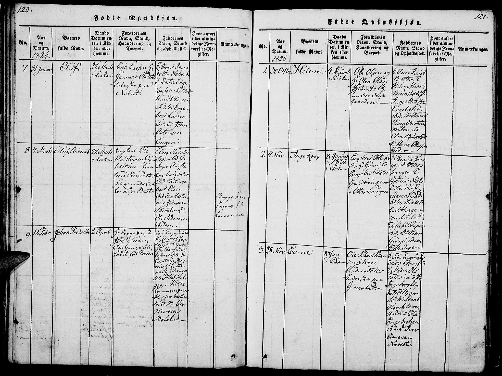 Åmot prestekontor, Hedmark, SAH/PREST-056/H/Ha/Hab/L0001: Parish register (copy) no. 1, 1815-1847, p. 120-121