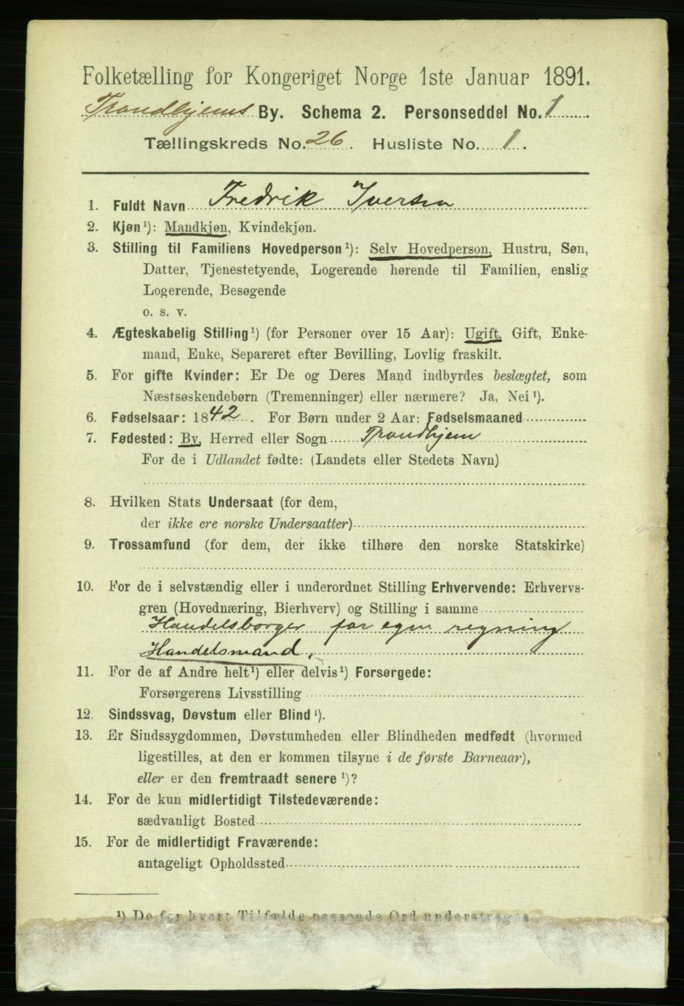 RA, 1891 census for 1601 Trondheim, 1891, p. 19460