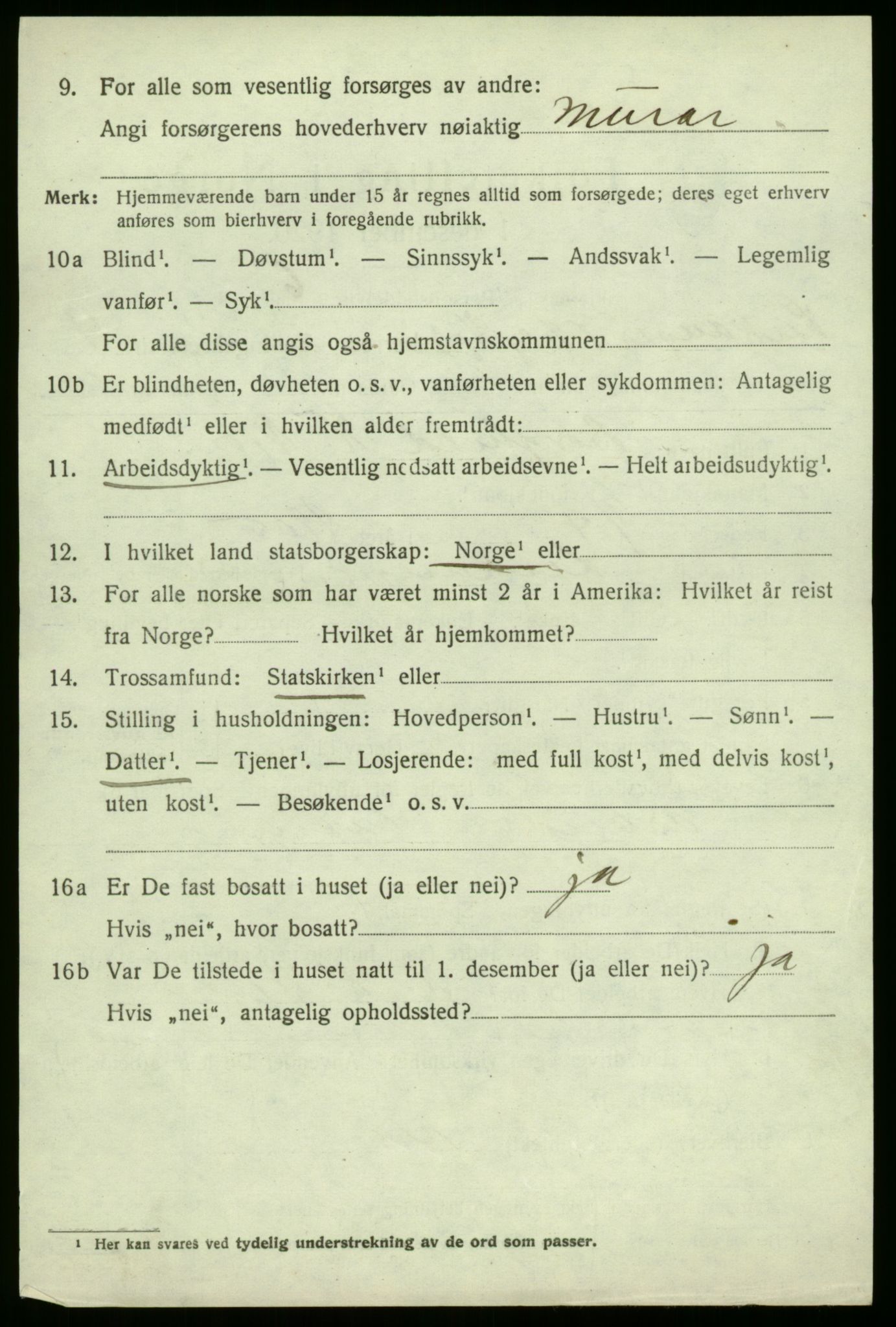 SAB, 1920 census for Leikanger, 1920, p. 3579