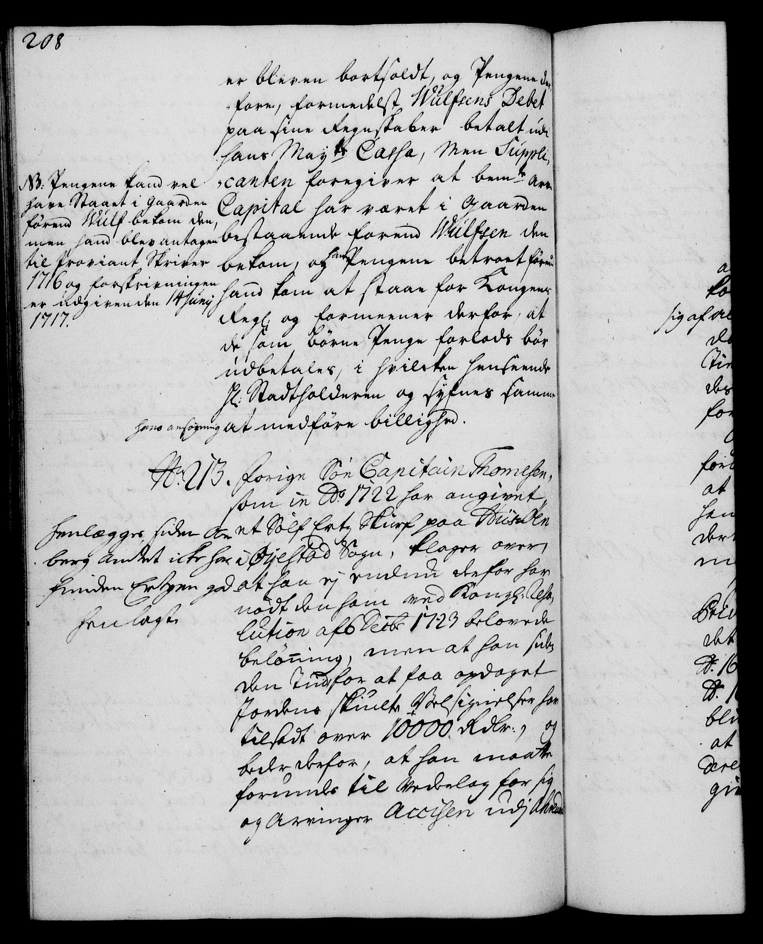 Rentekammeret, Kammerkanselliet, RA/EA-3111/G/Gh/Gha/L0015: Norsk ekstraktmemorialprotokoll (merket RK 53.60), 1733, p. 208
