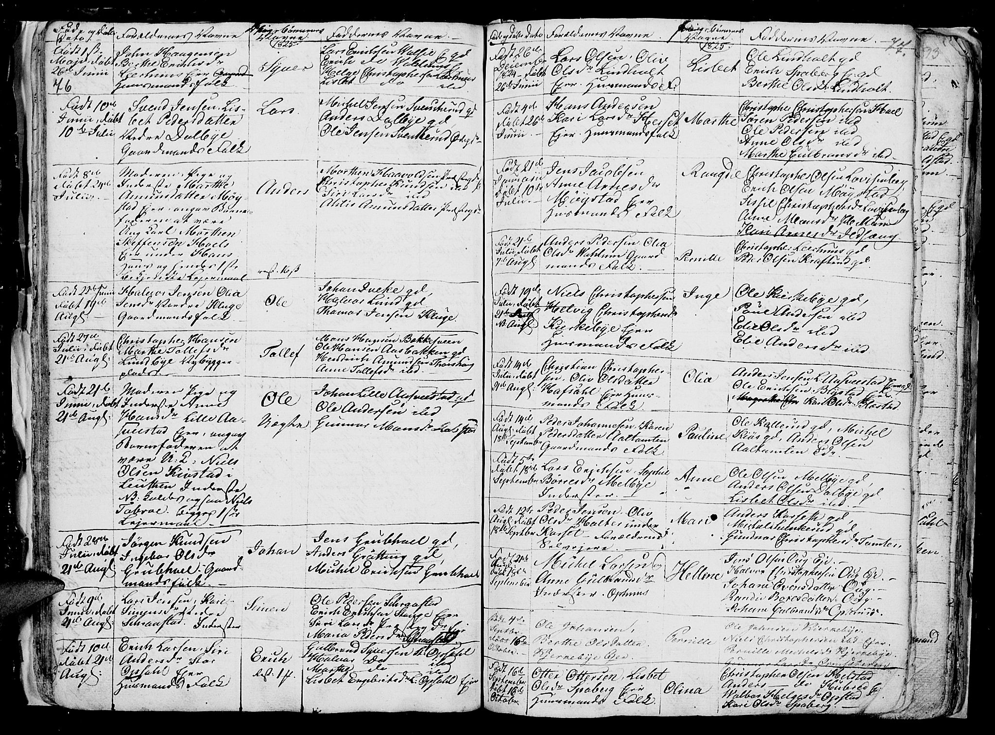 Vang prestekontor, Hedmark, AV/SAH-PREST-008/H/Ha/Hab/L0006: Parish register (copy) no. 6, 1819-1832, p. 76-77