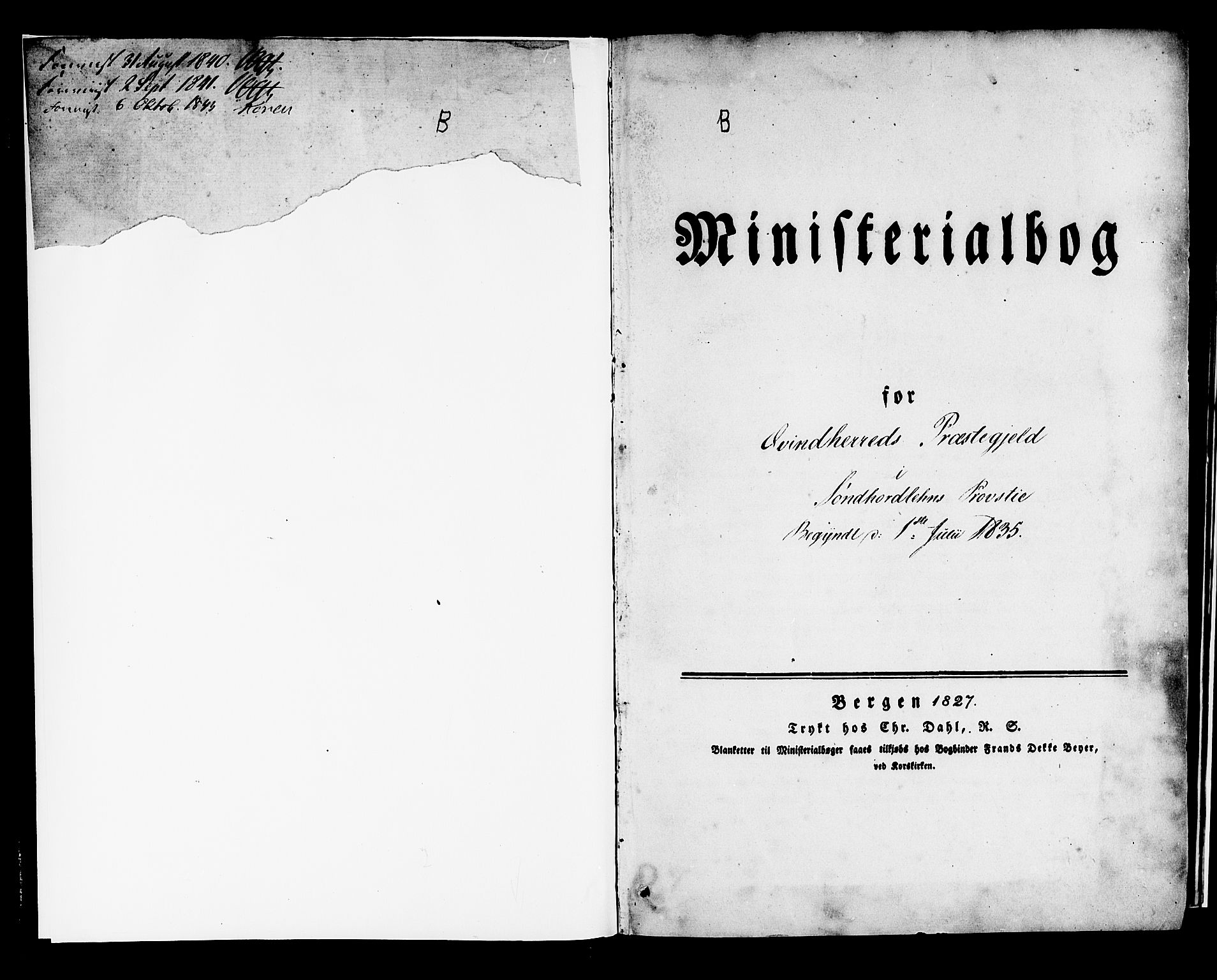 Kvinnherad sokneprestembete, SAB/A-76401/H/Haa: Parish register (official) no. A 6, 1835-1843