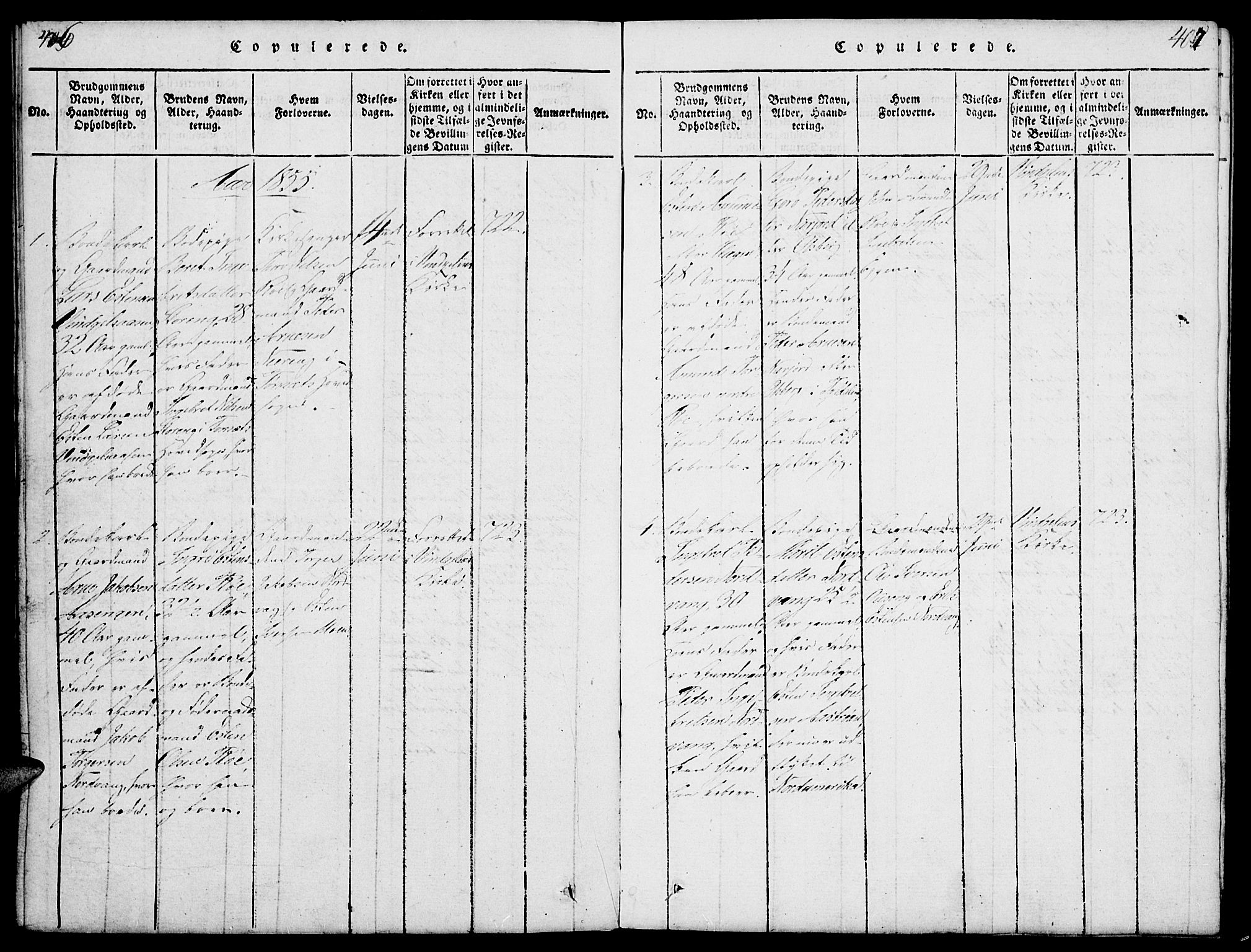 Tolga prestekontor, AV/SAH-PREST-062/L/L0003: Parish register (copy) no. 3, 1815-1862, p. 406-407