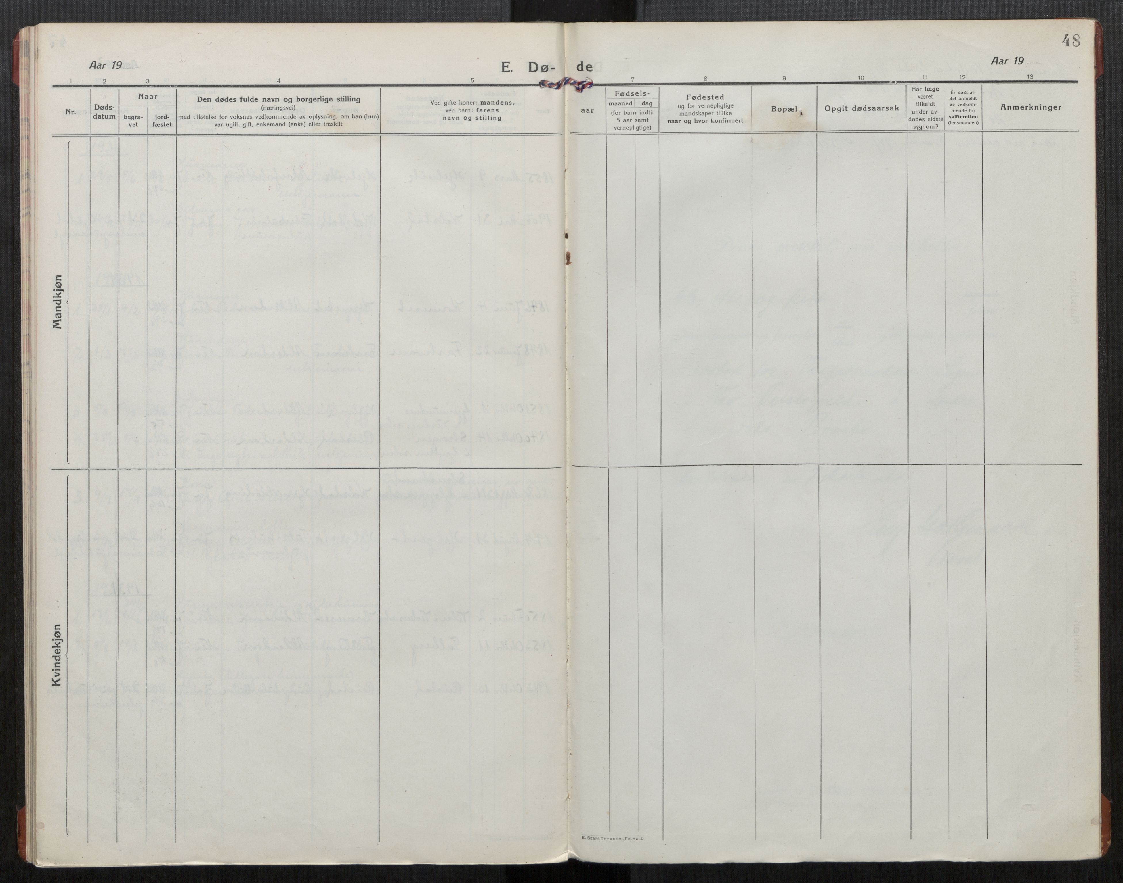 Ministerialprotokoller, klokkerbøker og fødselsregistre - Møre og Romsdal, AV/SAT-A-1454/550/L0622: Parish register (official) no. 550A02, 1916-1931, p. 48