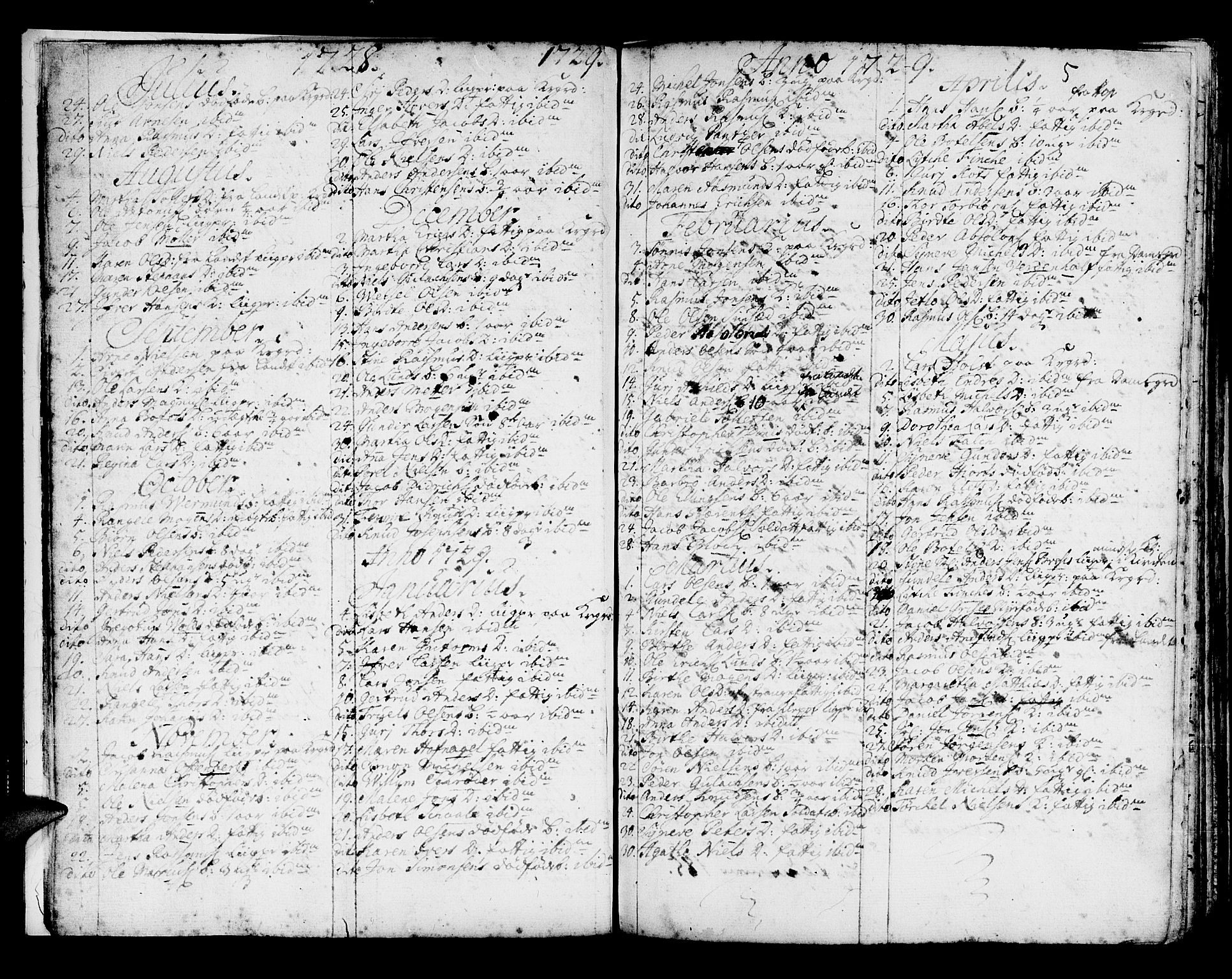 Domkirken sokneprestembete, AV/SAB-A-74801/H/Haa/L0008: Parish register (official) no. A 8, 1725-1775, p. 5