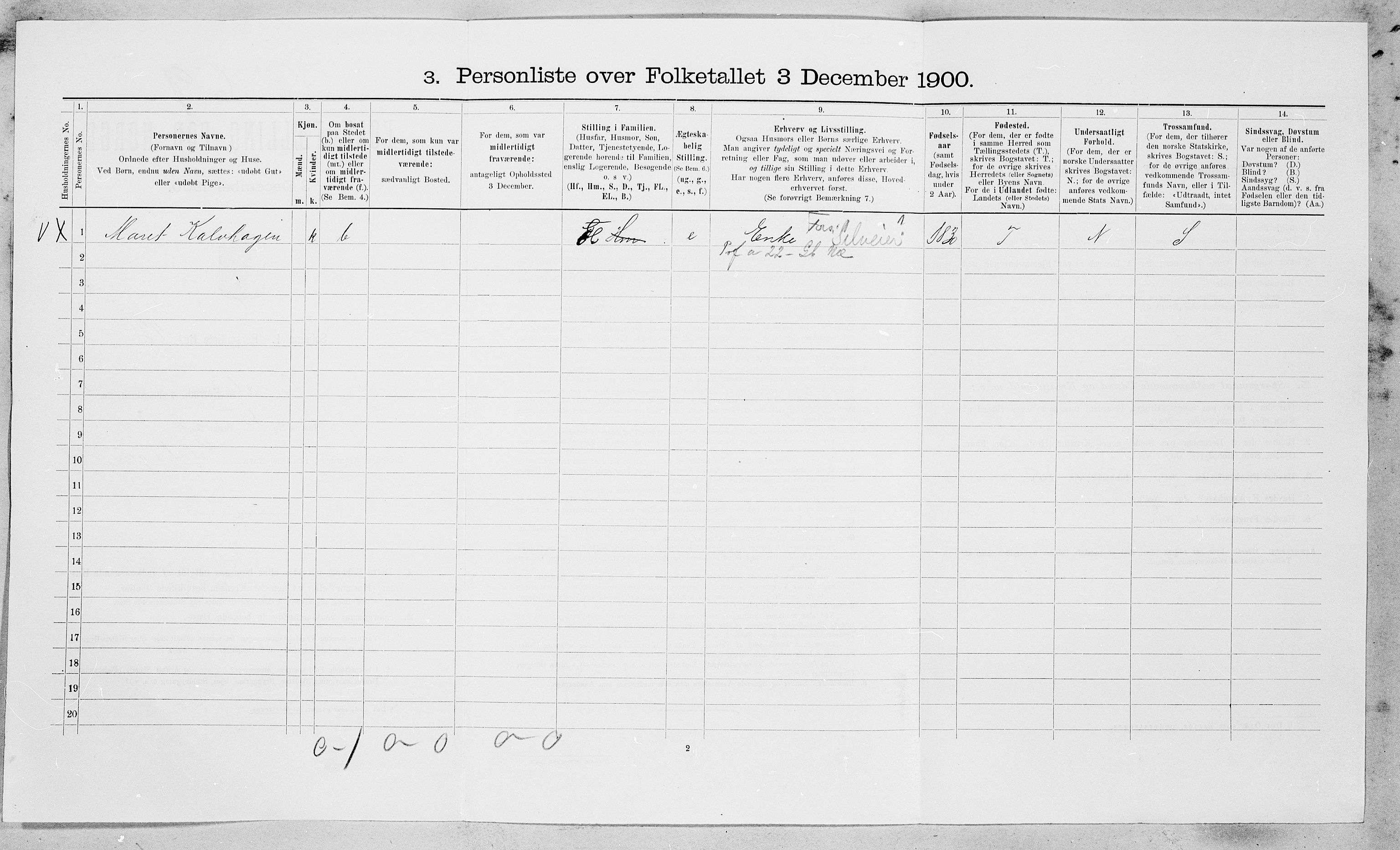 SAT, 1900 census for Oppdal, 1900, p. 663