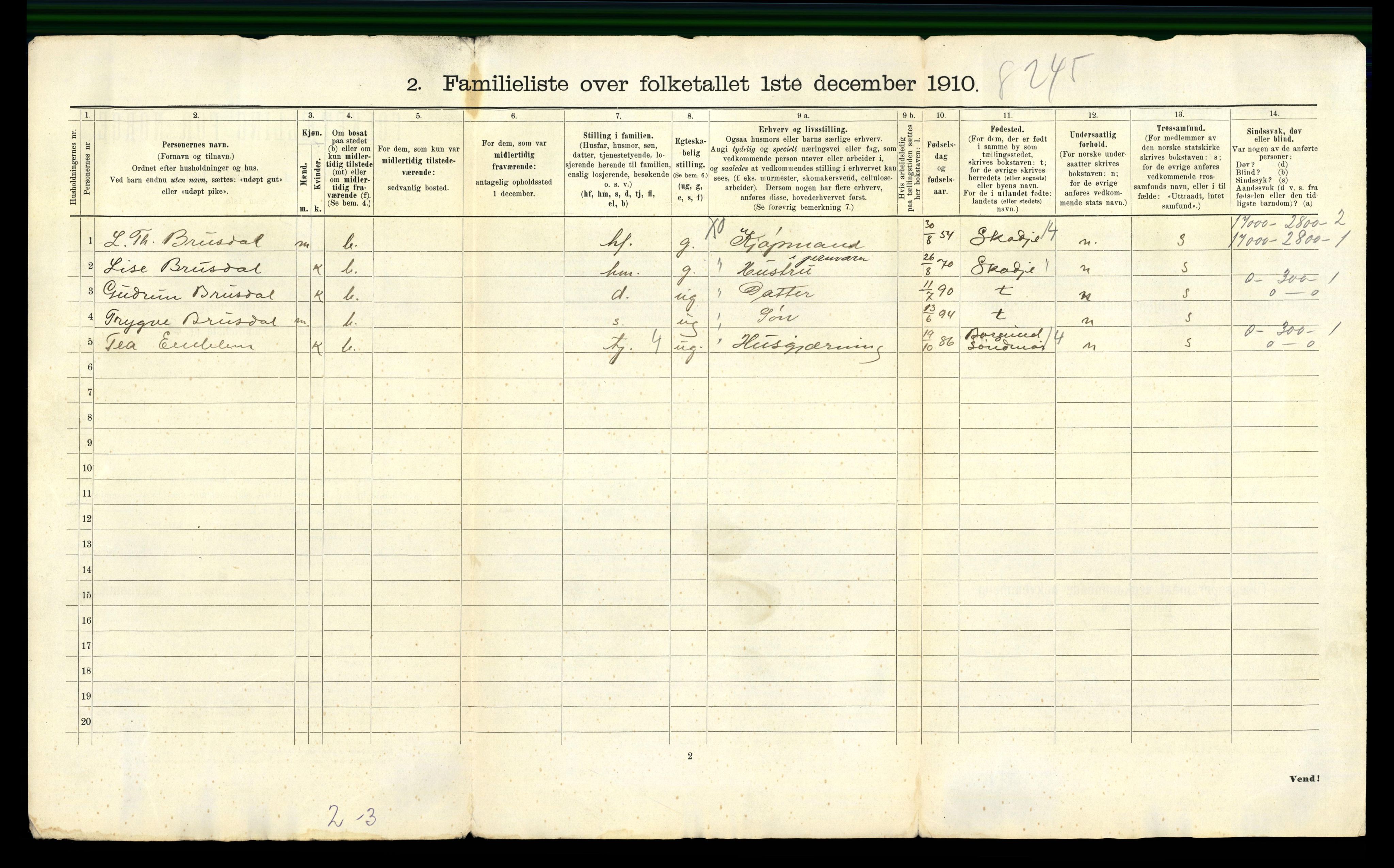 RA, 1910 census for Ålesund, 1910, p. 4764