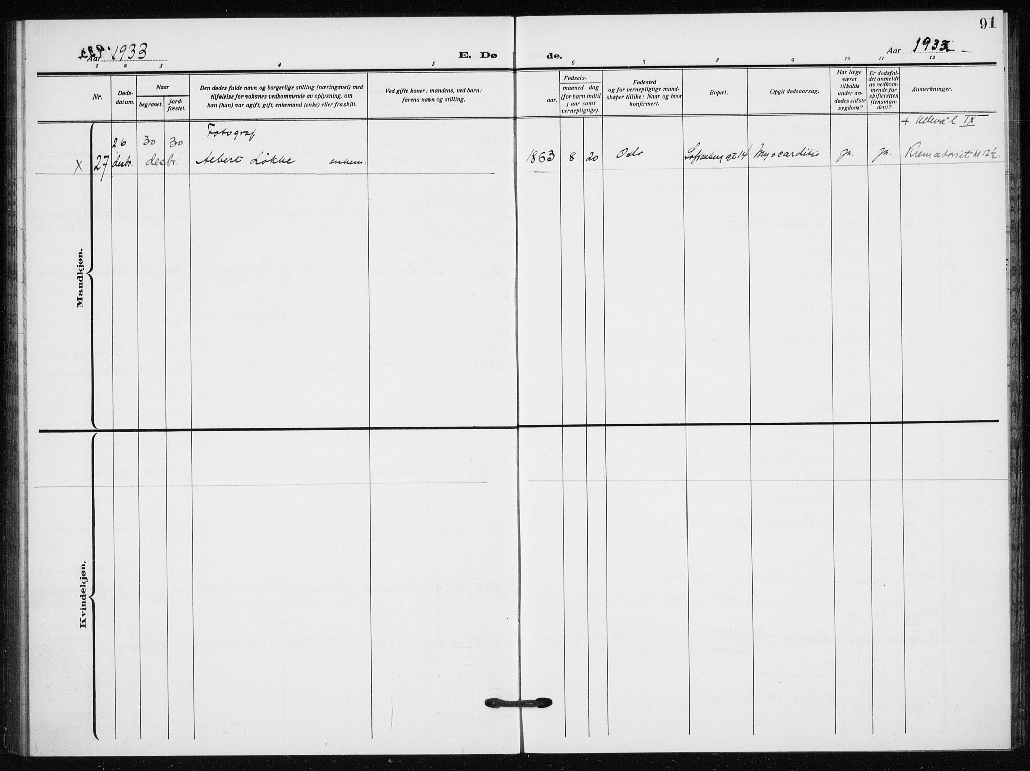 Hauge prestekontor Kirkebøker, AV/SAO-A-10849/F/Fa/L0005: Parish register (official) no. 5, 1917-1938, p. 91