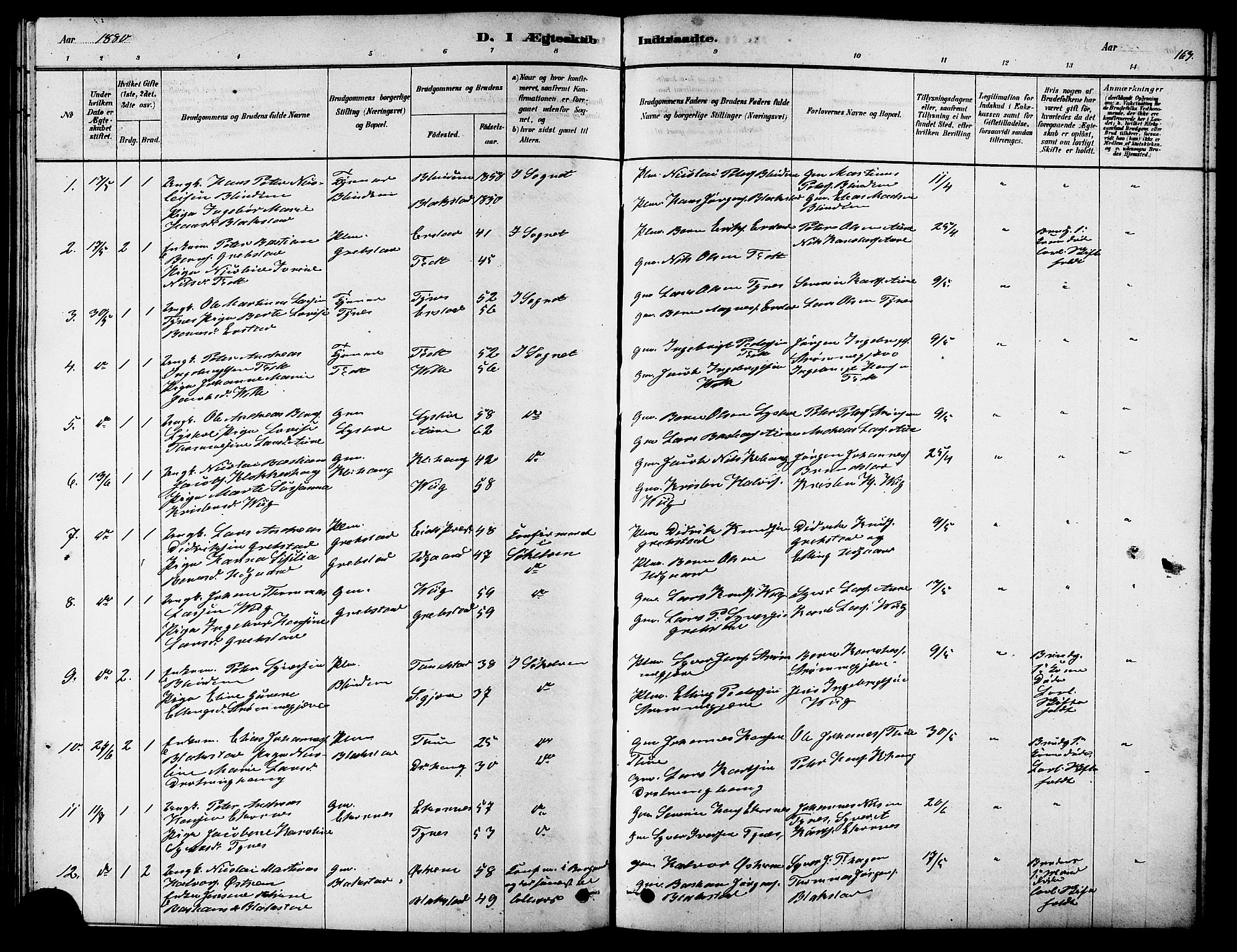 Ministerialprotokoller, klokkerbøker og fødselsregistre - Møre og Romsdal, SAT/A-1454/523/L0339: Parish register (copy) no. 523C02, 1878-1891, p. 163