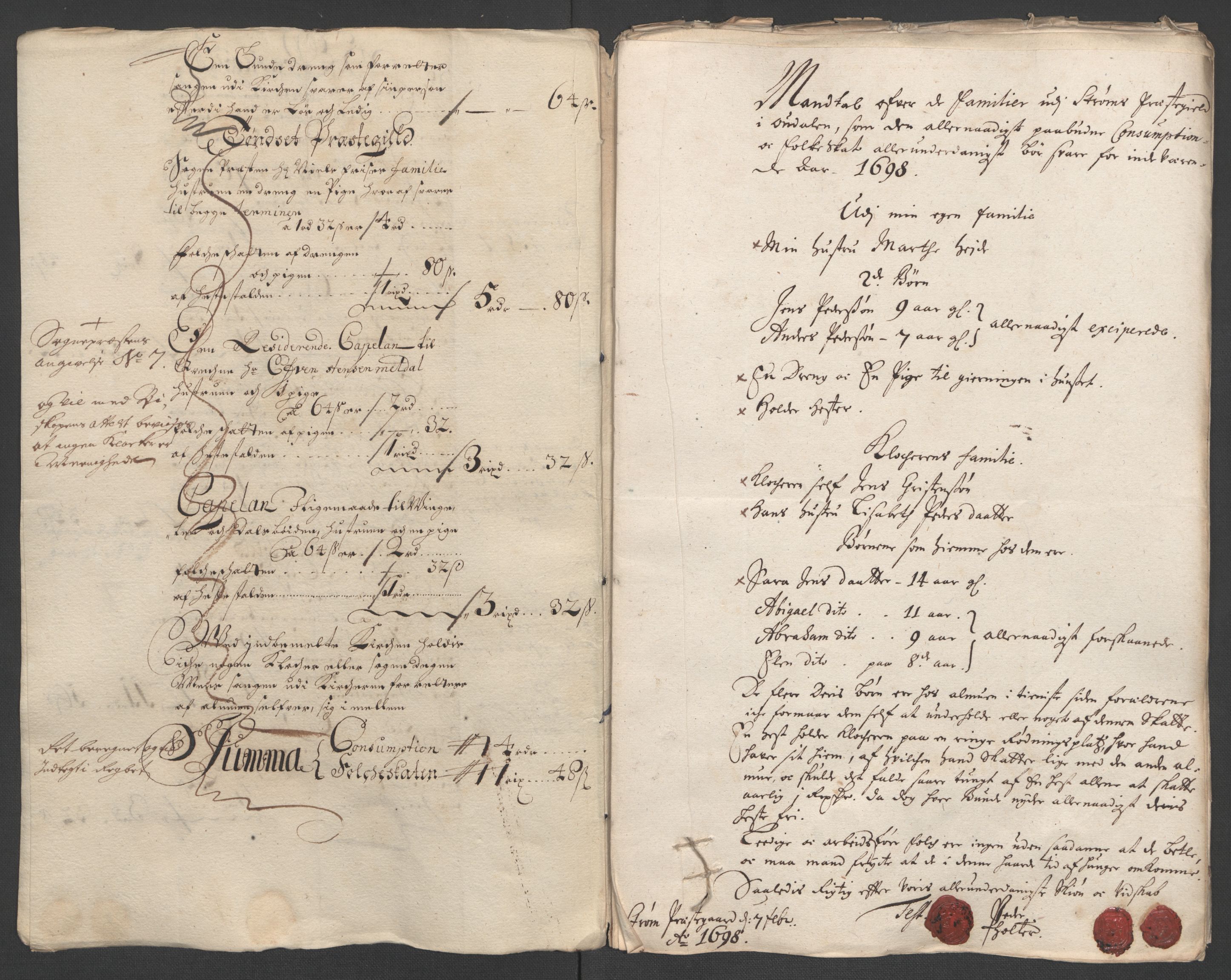 Rentekammeret inntil 1814, Reviderte regnskaper, Fogderegnskap, RA/EA-4092/R13/L0836: Fogderegnskap Solør, Odal og Østerdal, 1698, p. 179