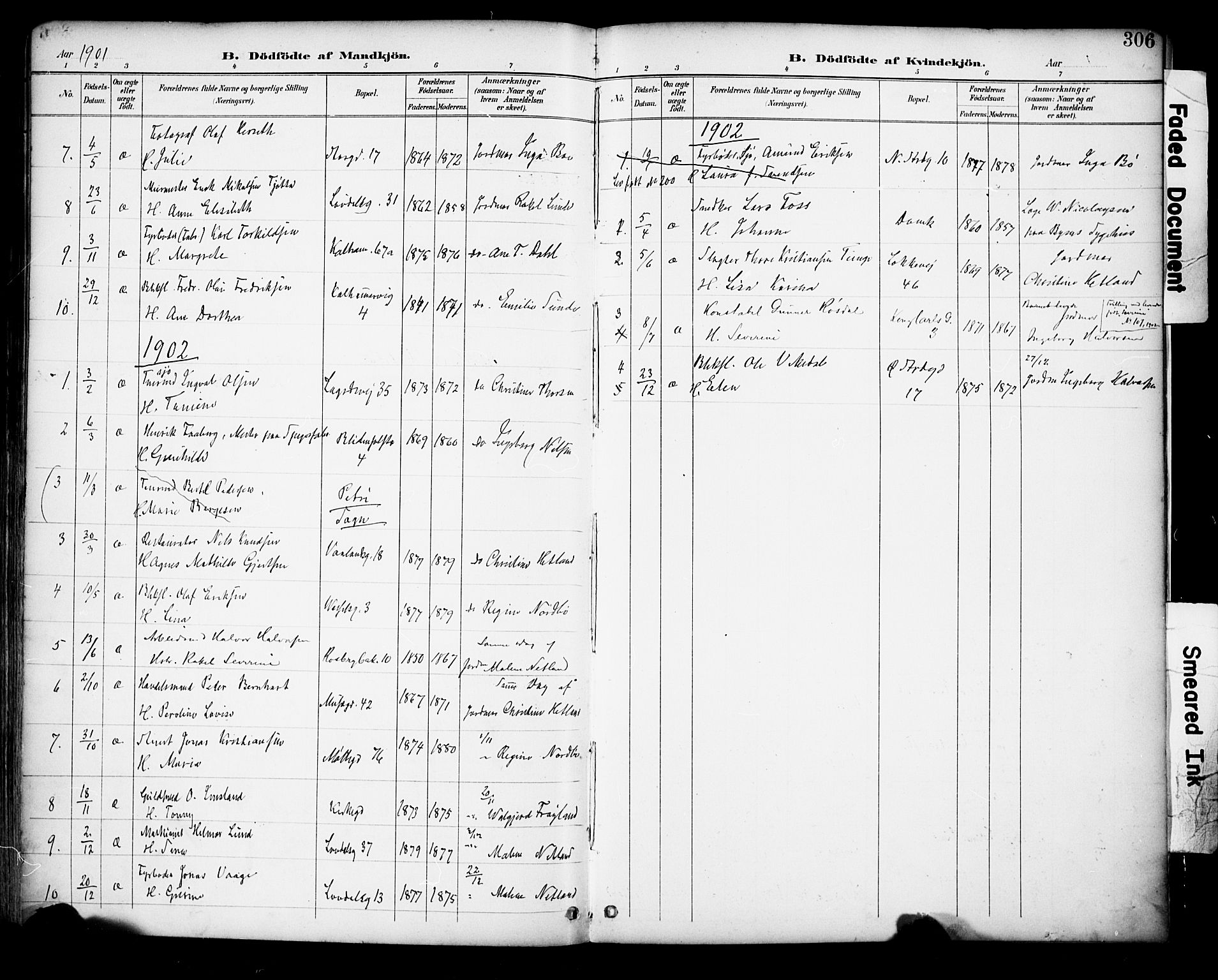 Domkirken sokneprestkontor, SAST/A-101812/001/30/30BA/L0030: Parish register (official) no. A 29, 1889-1902, p. 306