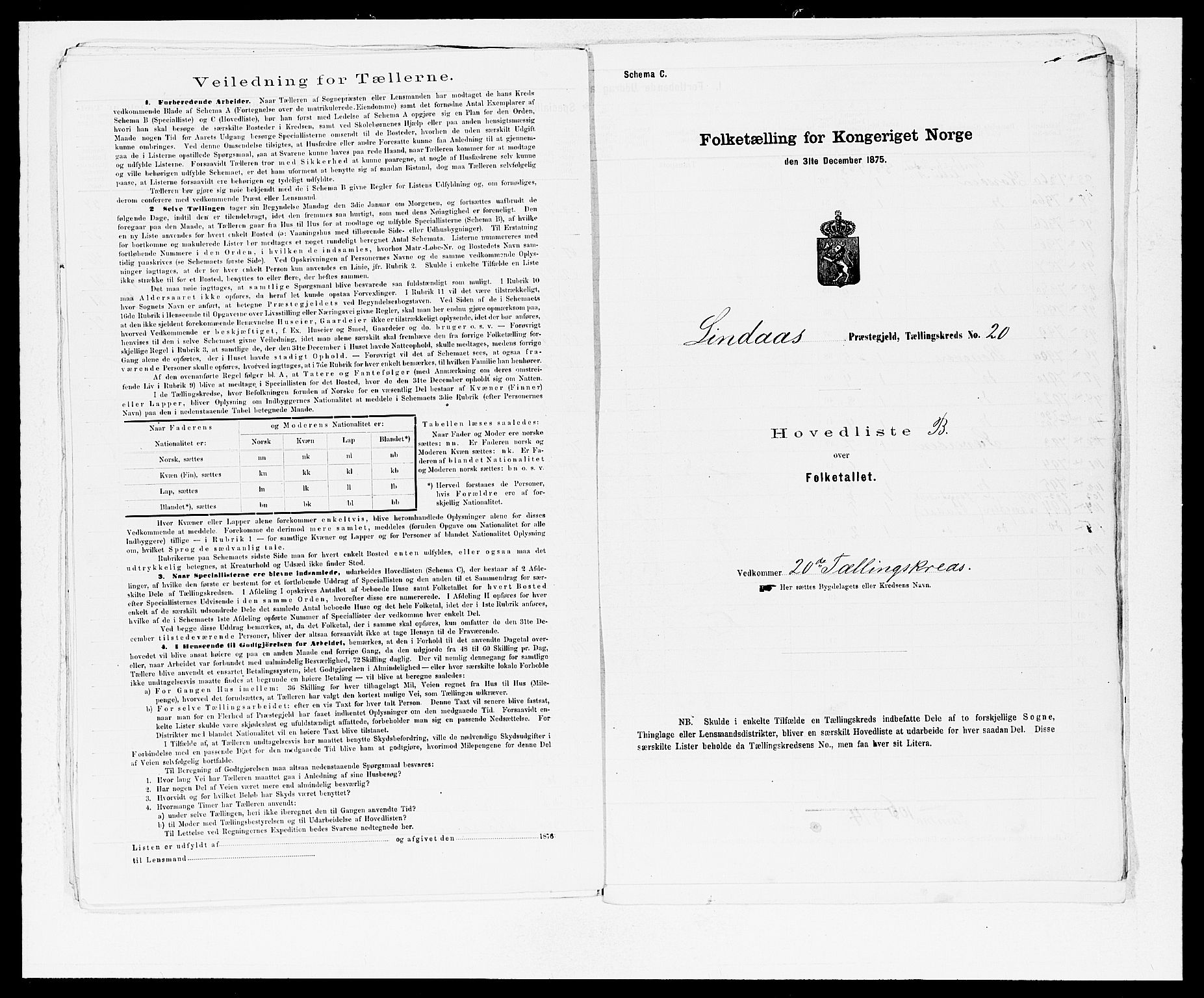 SAB, 1875 census for 1263P Lindås, 1875, p. 47