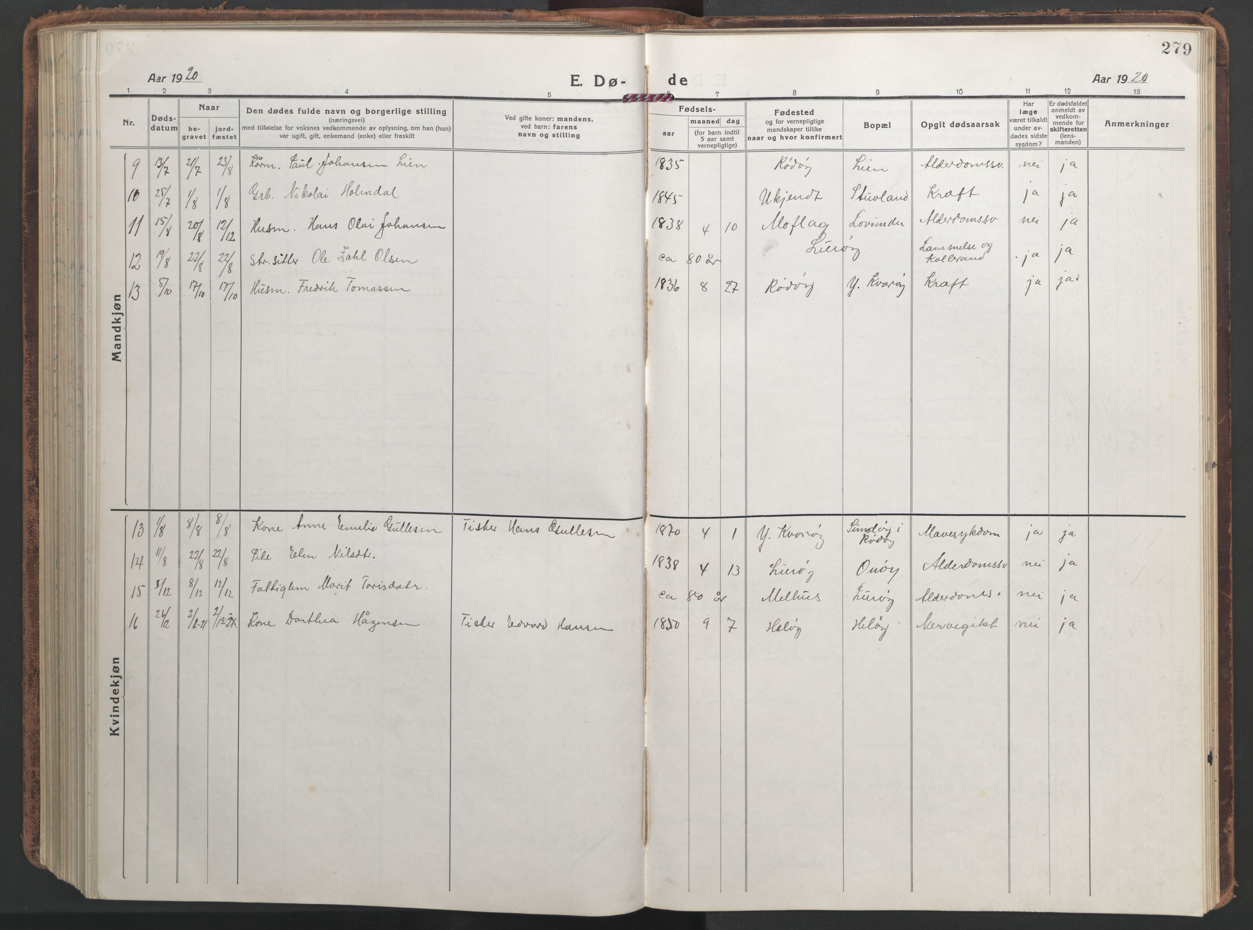 Ministerialprotokoller, klokkerbøker og fødselsregistre - Nordland, AV/SAT-A-1459/839/L0574: Parish register (copy) no. 839C04, 1918-1950, p. 279