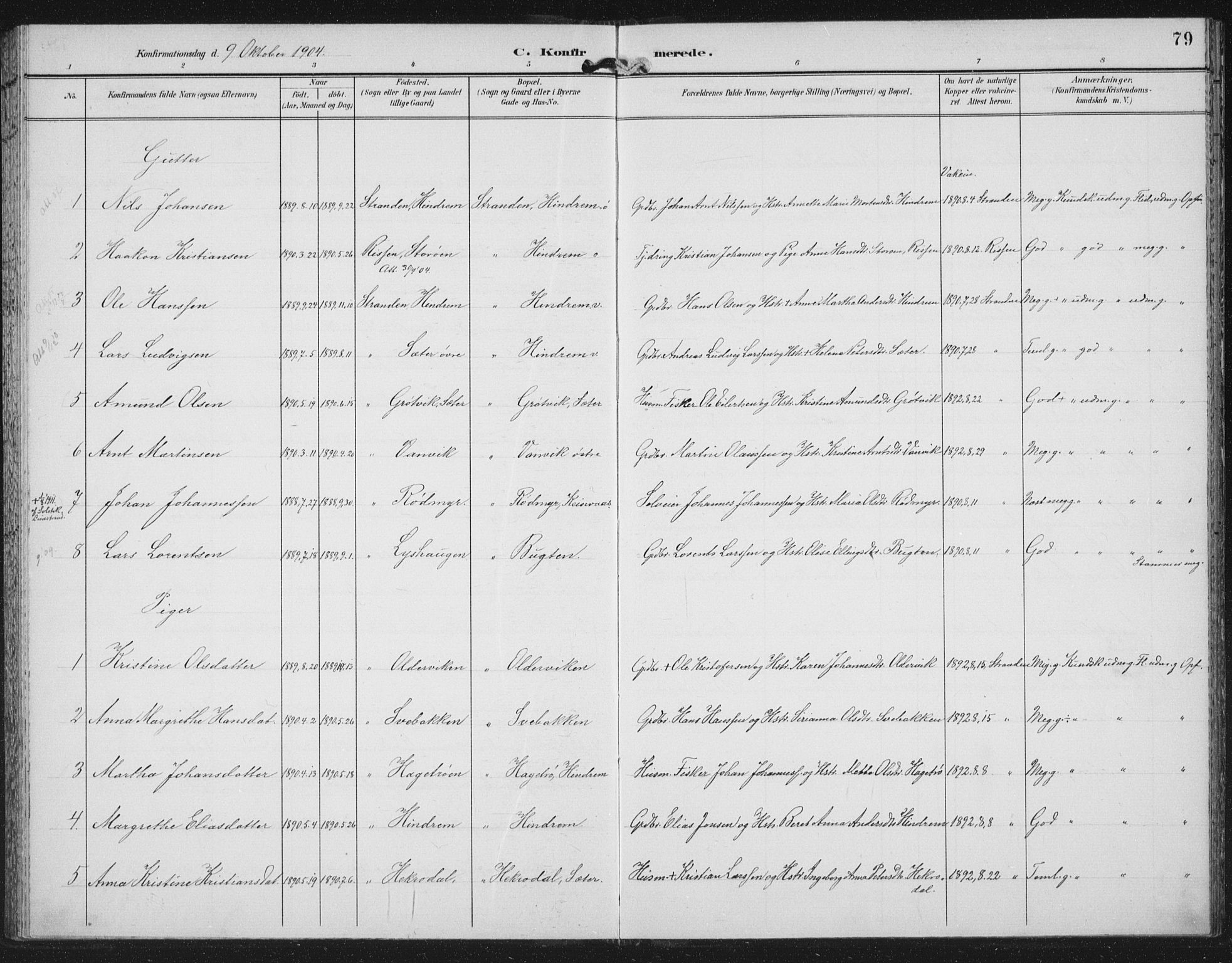Ministerialprotokoller, klokkerbøker og fødselsregistre - Nord-Trøndelag, SAT/A-1458/702/L0024: Parish register (official) no. 702A02, 1898-1914, p. 79