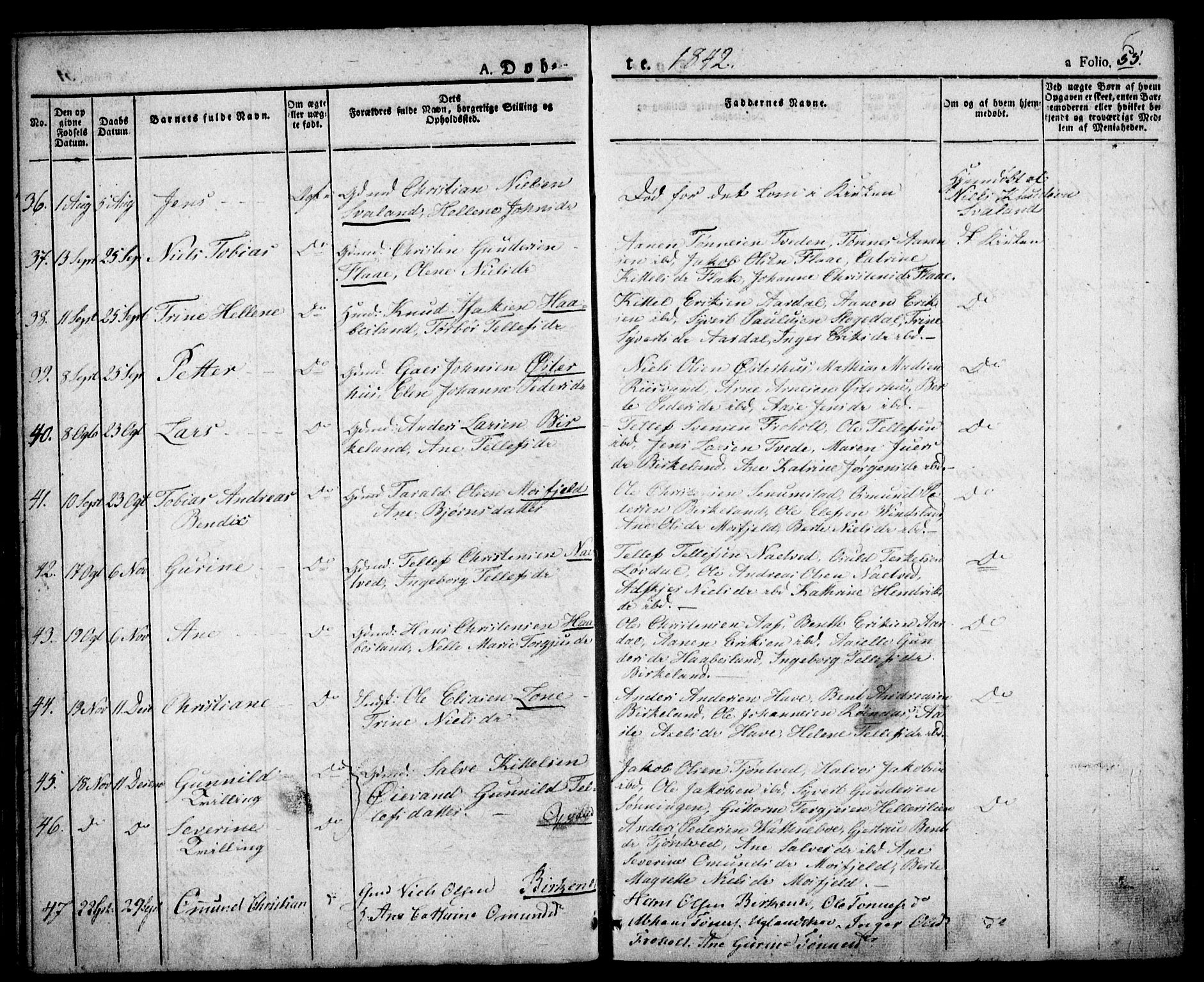 Birkenes sokneprestkontor, AV/SAK-1111-0004/F/Fa/L0001: Parish register (official) no. A 1, 1829-1849, p. 55