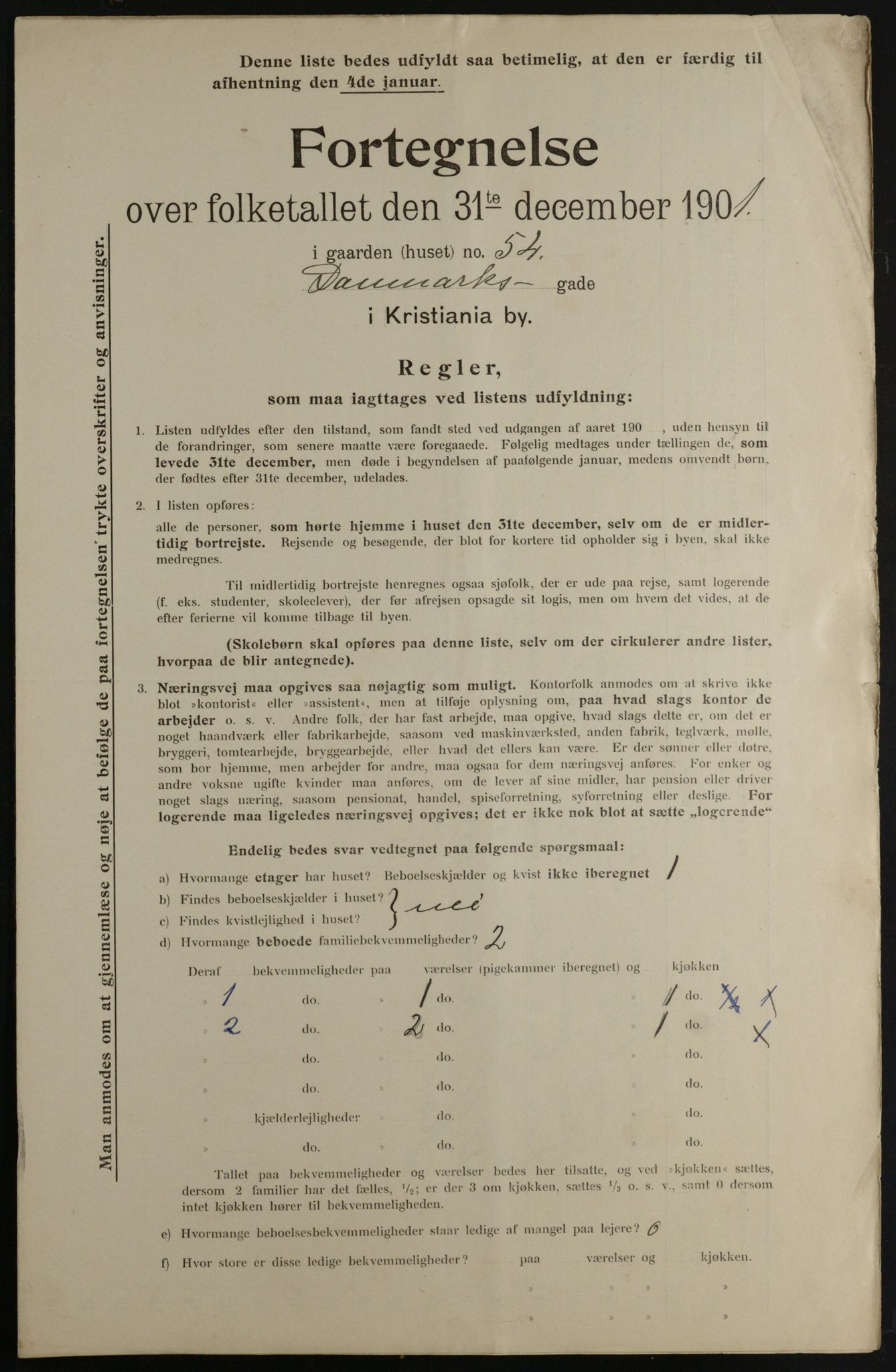 OBA, Municipal Census 1901 for Kristiania, 1901, p. 2446