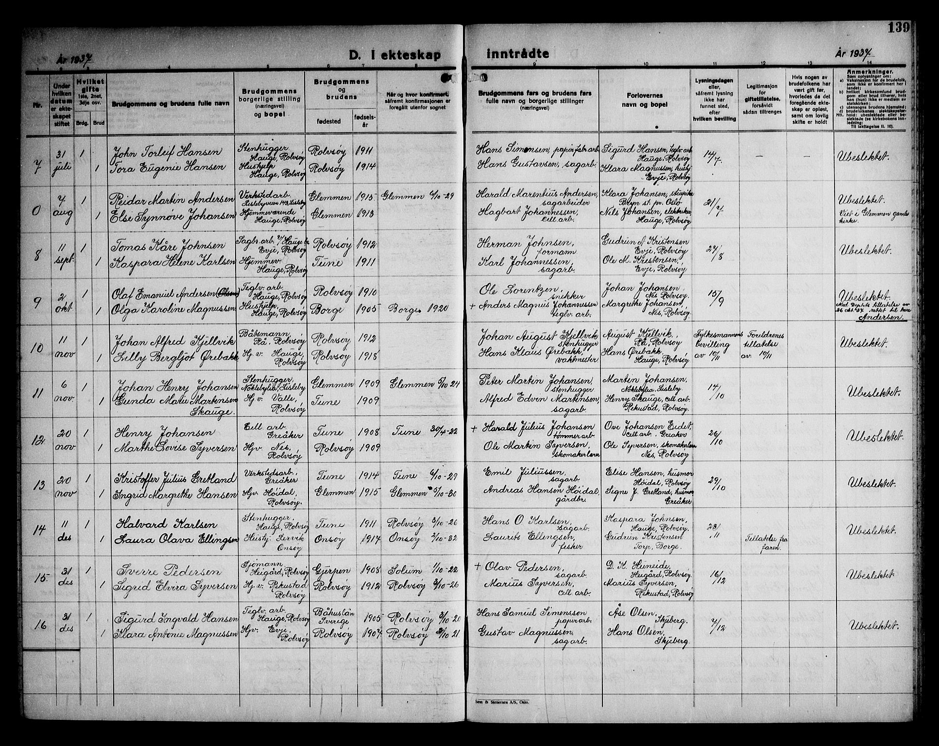 Rolvsøy prestekontor Kirkebøker, AV/SAO-A-2004/G/Ga/L0003: Parish register (copy) no. 3, 1935-1947, p. 139