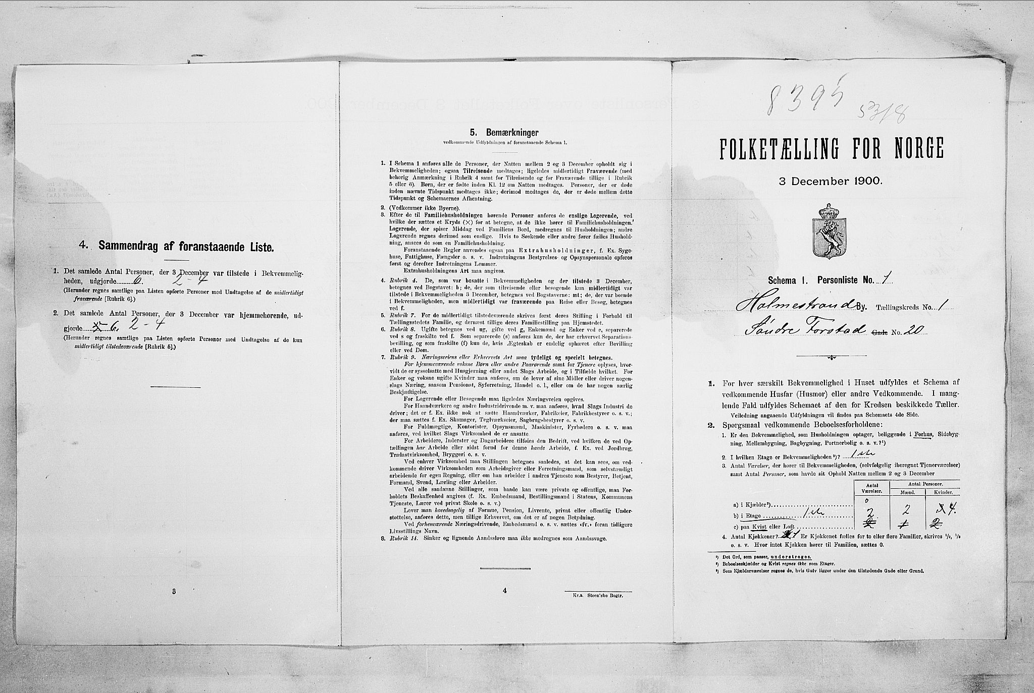 RA, 1900 census for Holmestrand, 1900, p. 26