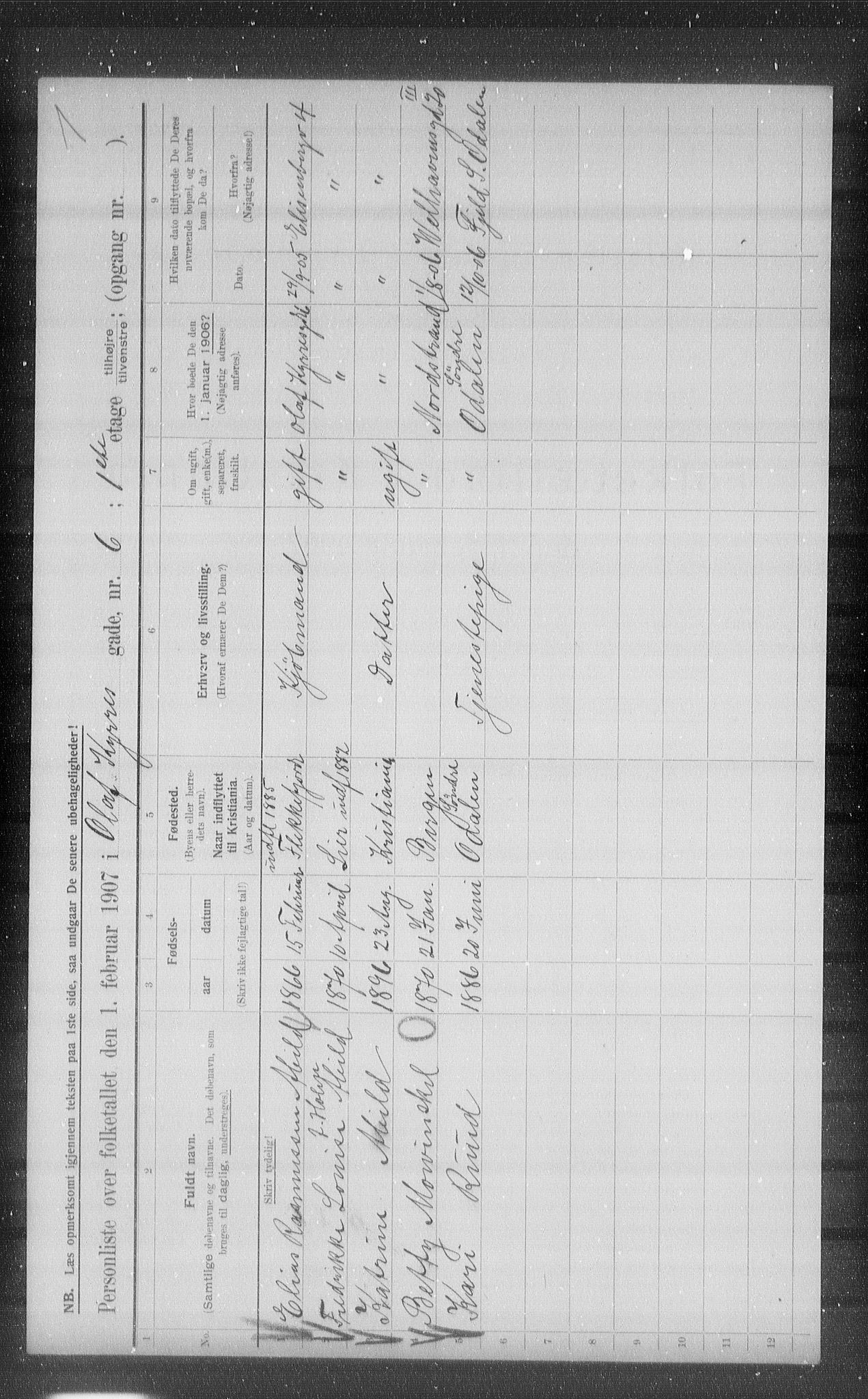 OBA, Municipal Census 1907 for Kristiania, 1907, p. 38600