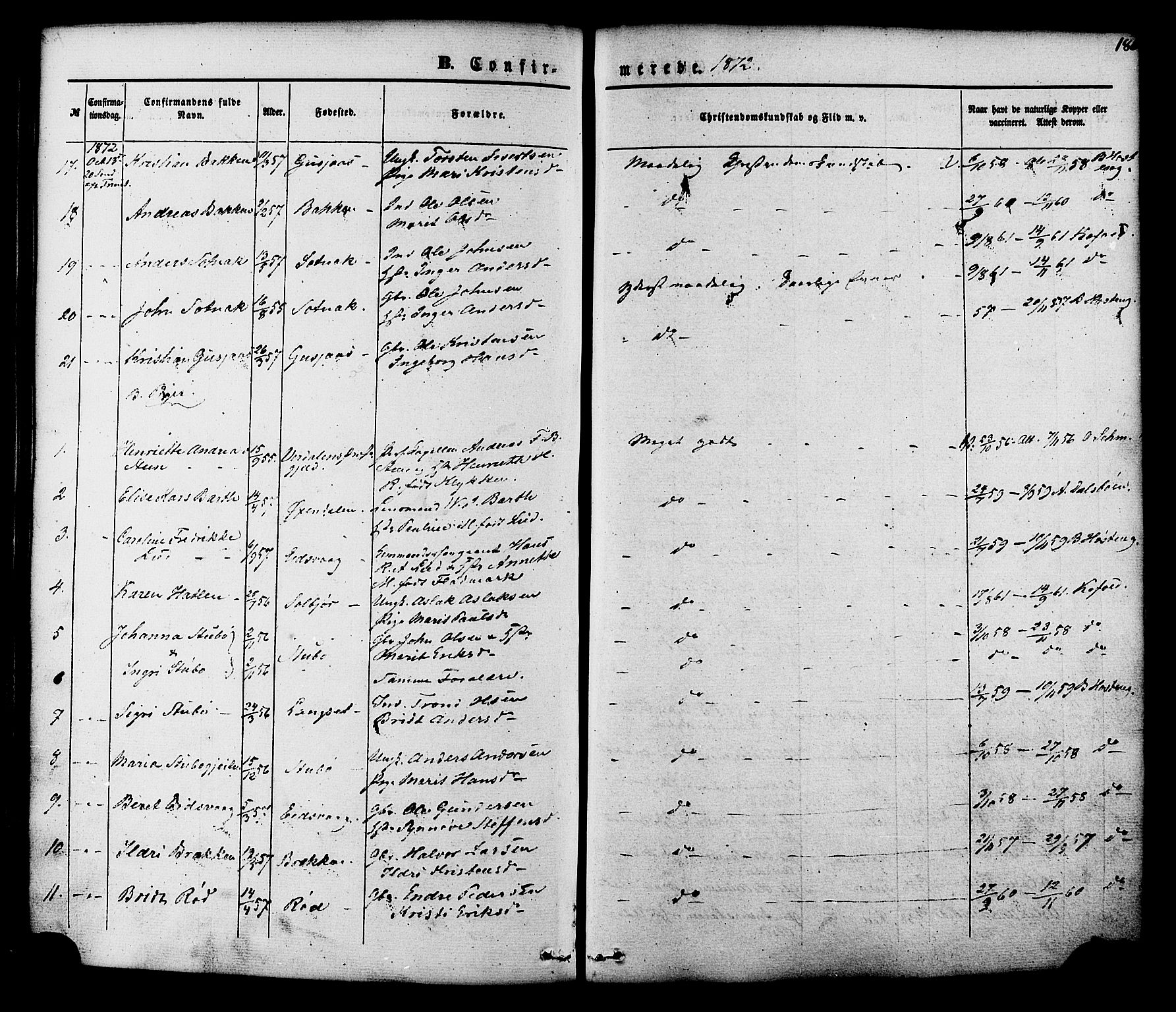 Ministerialprotokoller, klokkerbøker og fødselsregistre - Møre og Romsdal, AV/SAT-A-1454/551/L0625: Parish register (official) no. 551A05, 1846-1879, p. 186