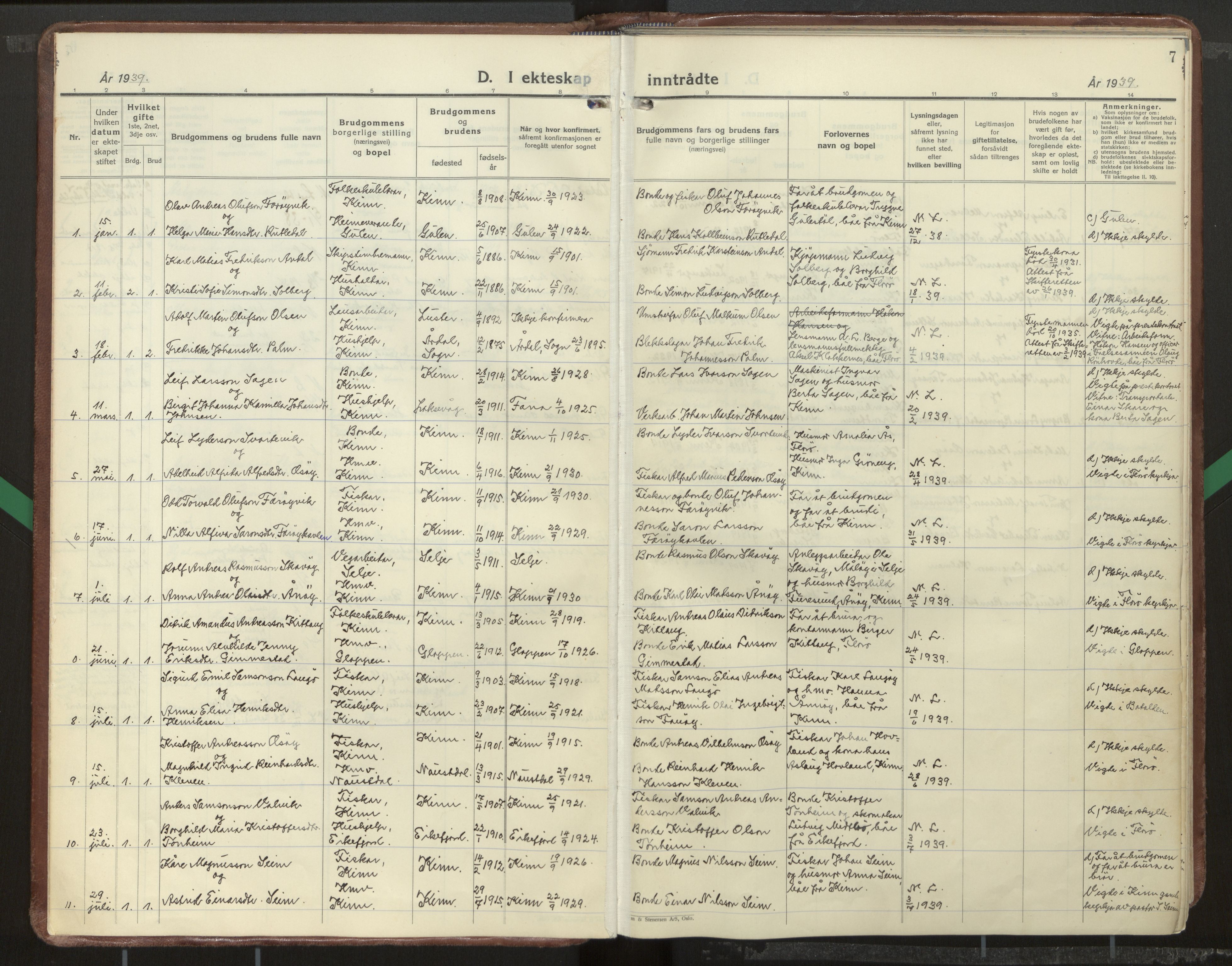 Kinn sokneprestembete, AV/SAB-A-80801/H/Haa/Haab/L0012: Parish register (official) no. B 12, 1937-1968, p. 7