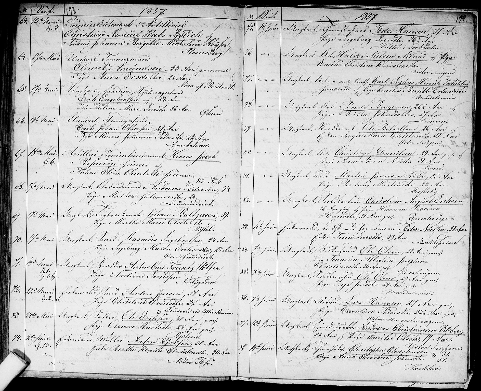 Aker prestekontor kirkebøker, AV/SAO-A-10861/G/L0011: Parish register (copy) no. 11, 1846-1859, p. 198-199