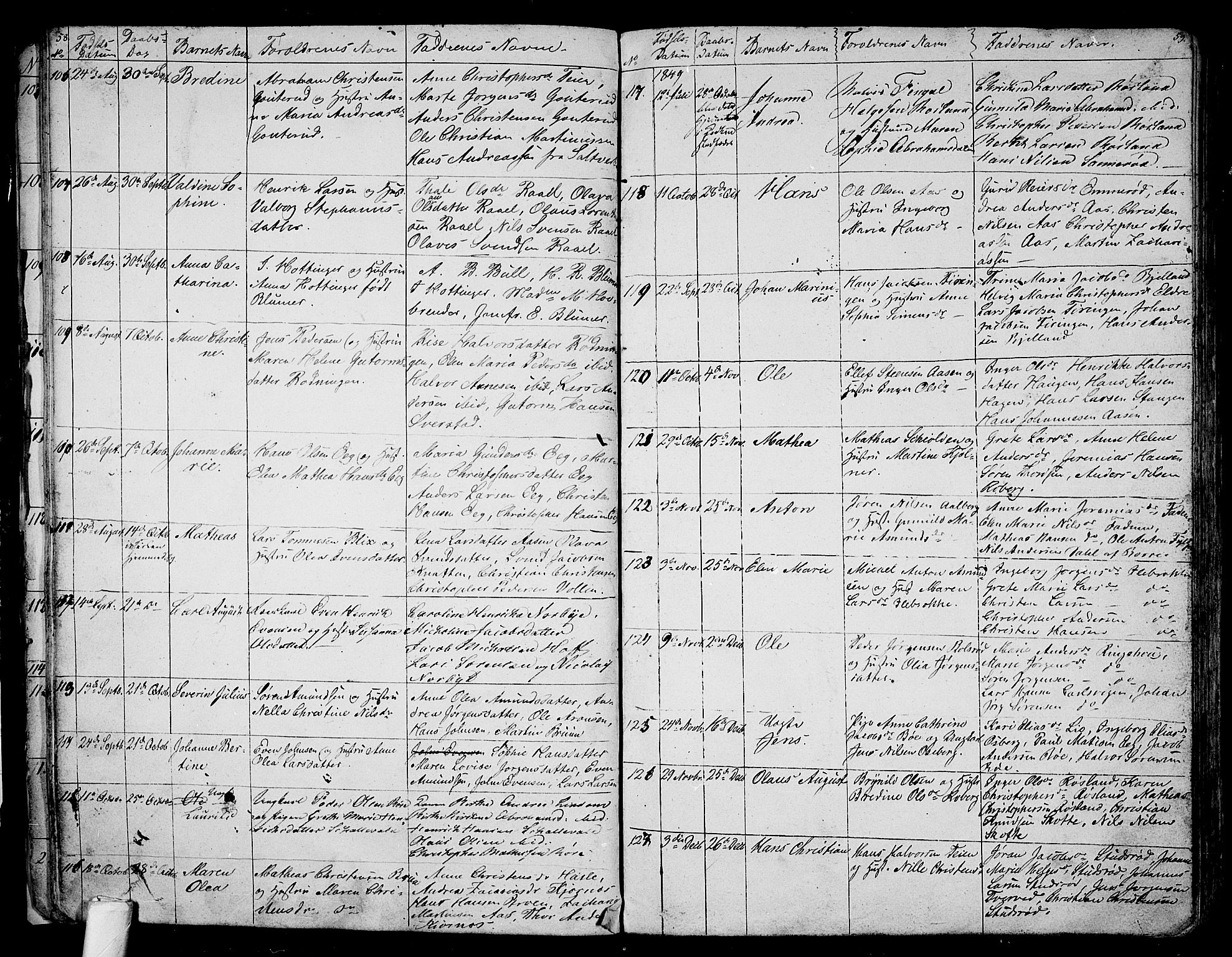 Sem kirkebøker, AV/SAKO-A-5/G/Ga/L0003: Parish register (copy) no. I 3, 1844-1855, p. 58-59