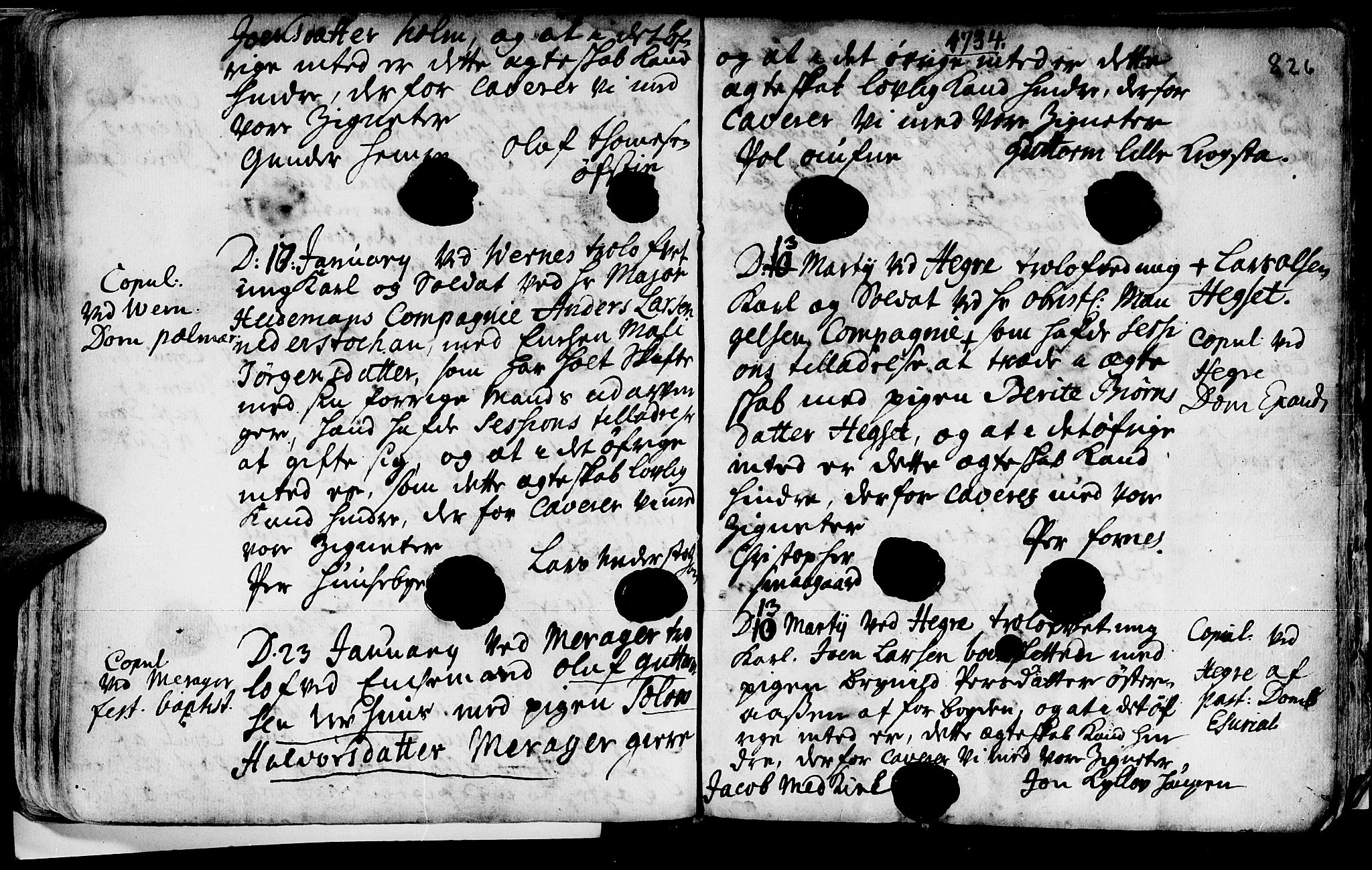 Ministerialprotokoller, klokkerbøker og fødselsregistre - Nord-Trøndelag, SAT/A-1458/709/L0055: Parish register (official) no. 709A03, 1730-1739, p. 825-826