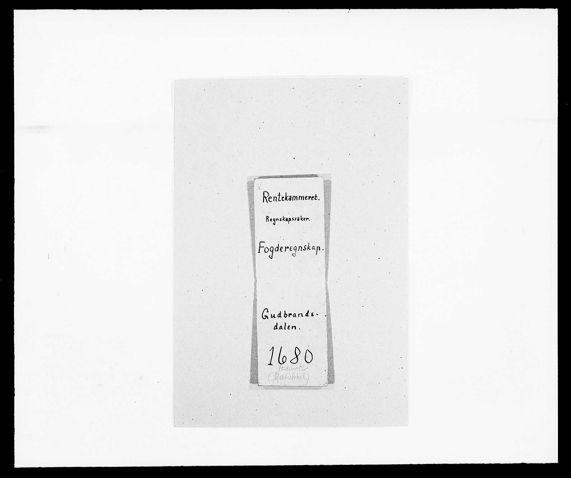 Rentekammeret inntil 1814, Reviderte regnskaper, Fogderegnskap, RA/EA-4092/R17/L1154: Fogderegnskap Gudbrandsdal, 1680, p. 1