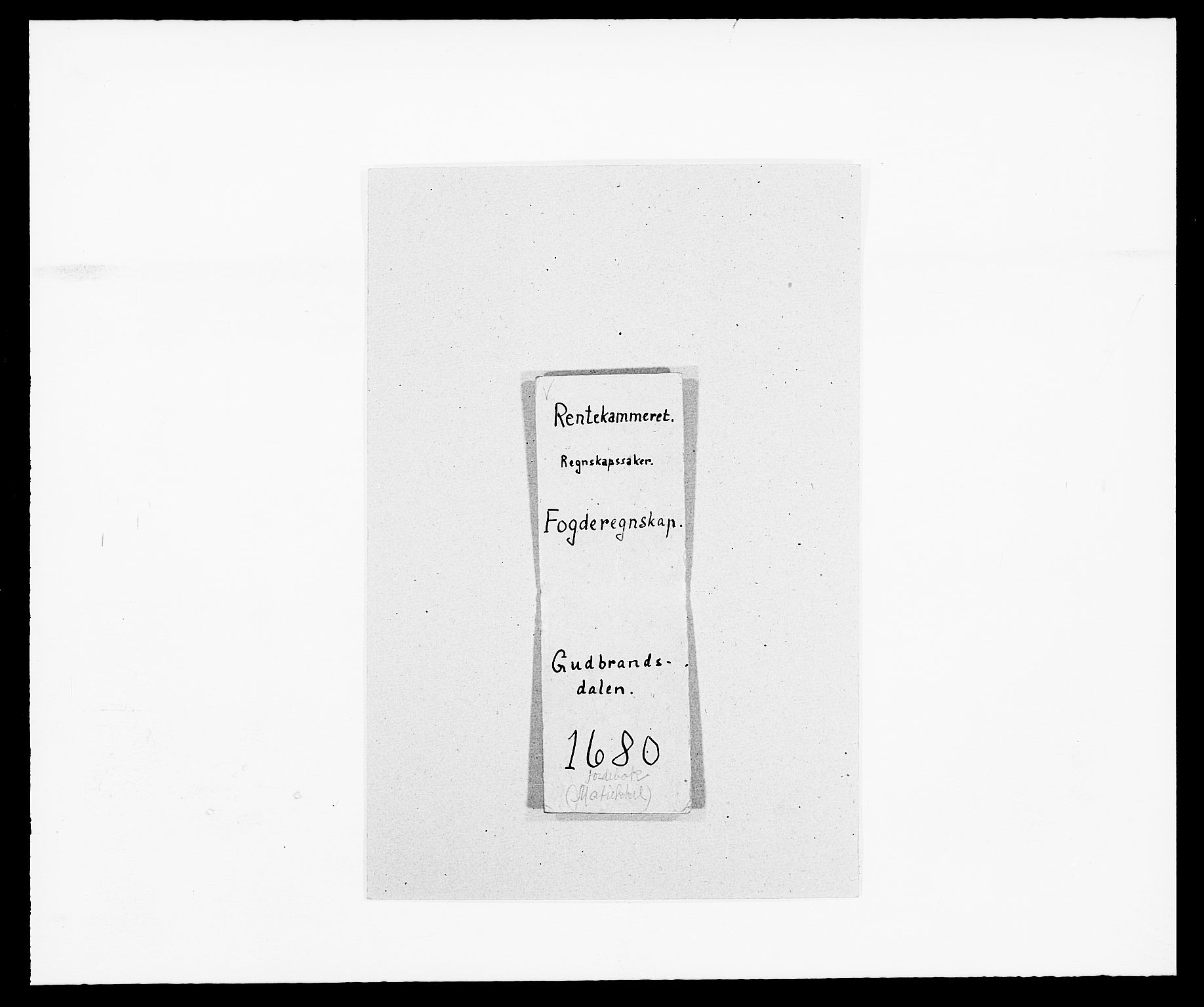 Rentekammeret inntil 1814, Reviderte regnskaper, Fogderegnskap, AV/RA-EA-4092/R17/L1154: Fogderegnskap Gudbrandsdal, 1680, p. 1