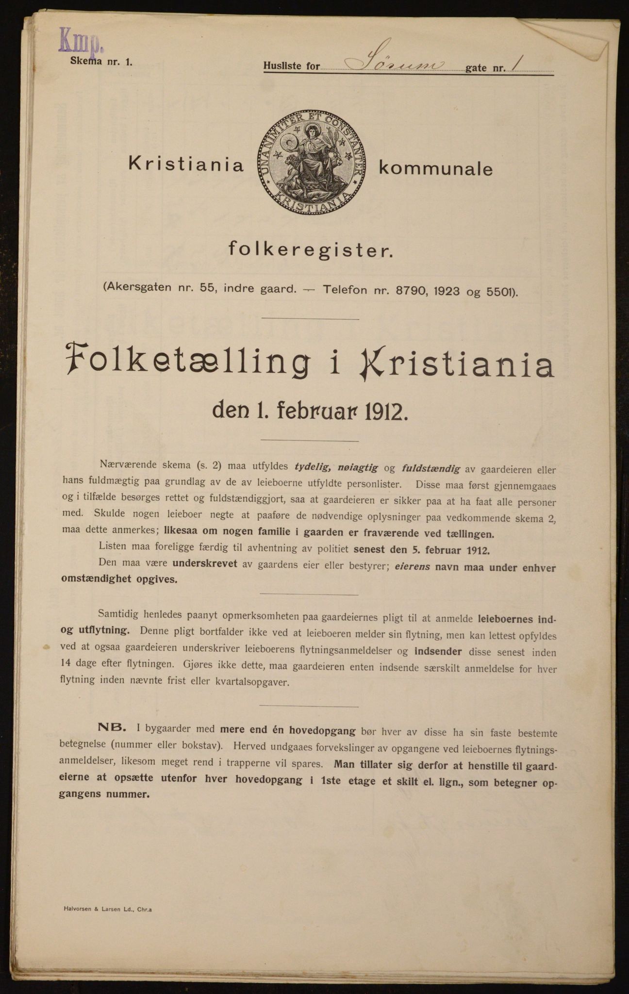 OBA, Municipal Census 1912 for Kristiania, 1912, p. 106944
