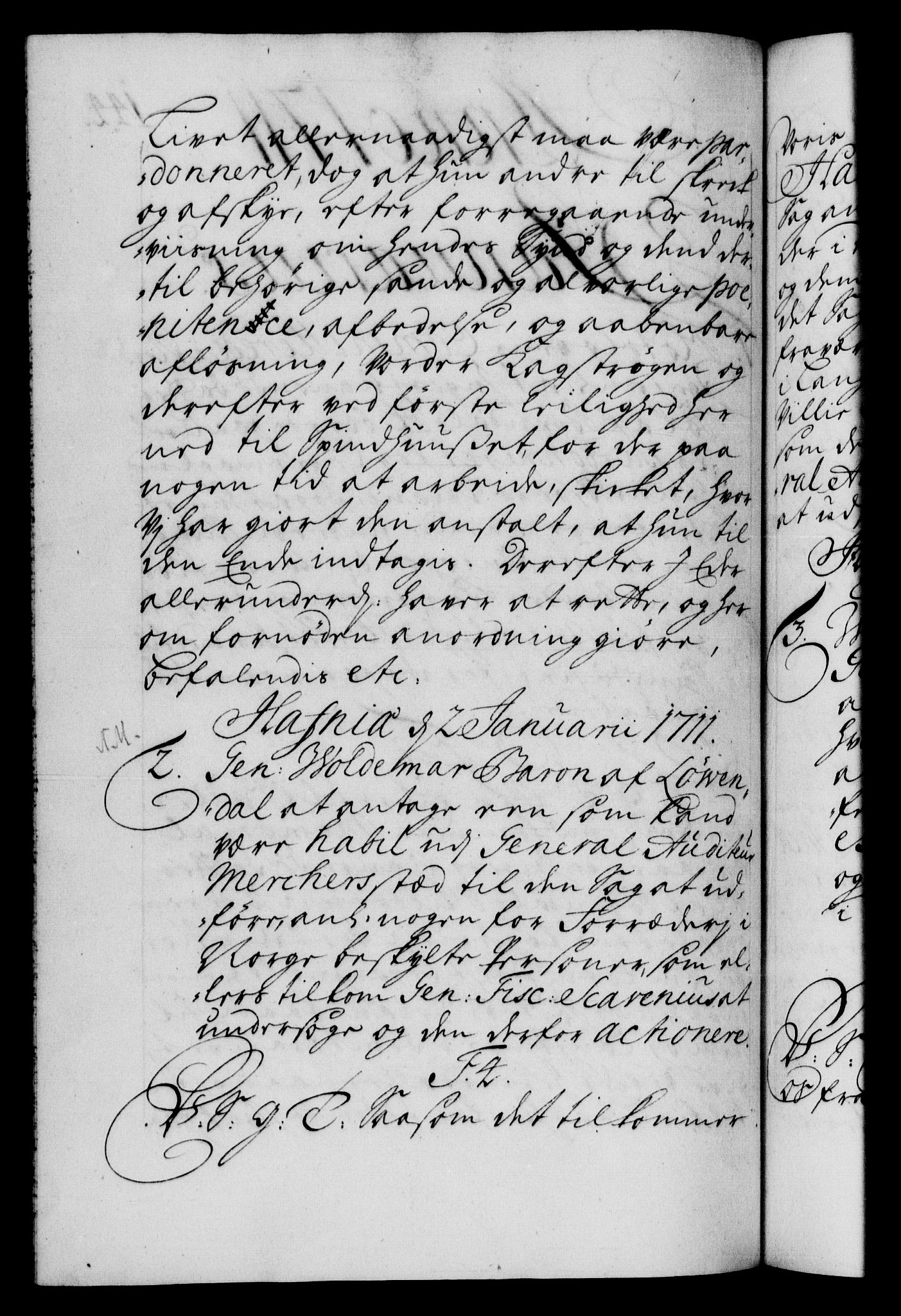 Danske Kanselli 1572-1799, AV/RA-EA-3023/F/Fc/Fca/Fcab/L0019: Norske tegnelser, 1710-1714, p. 144b