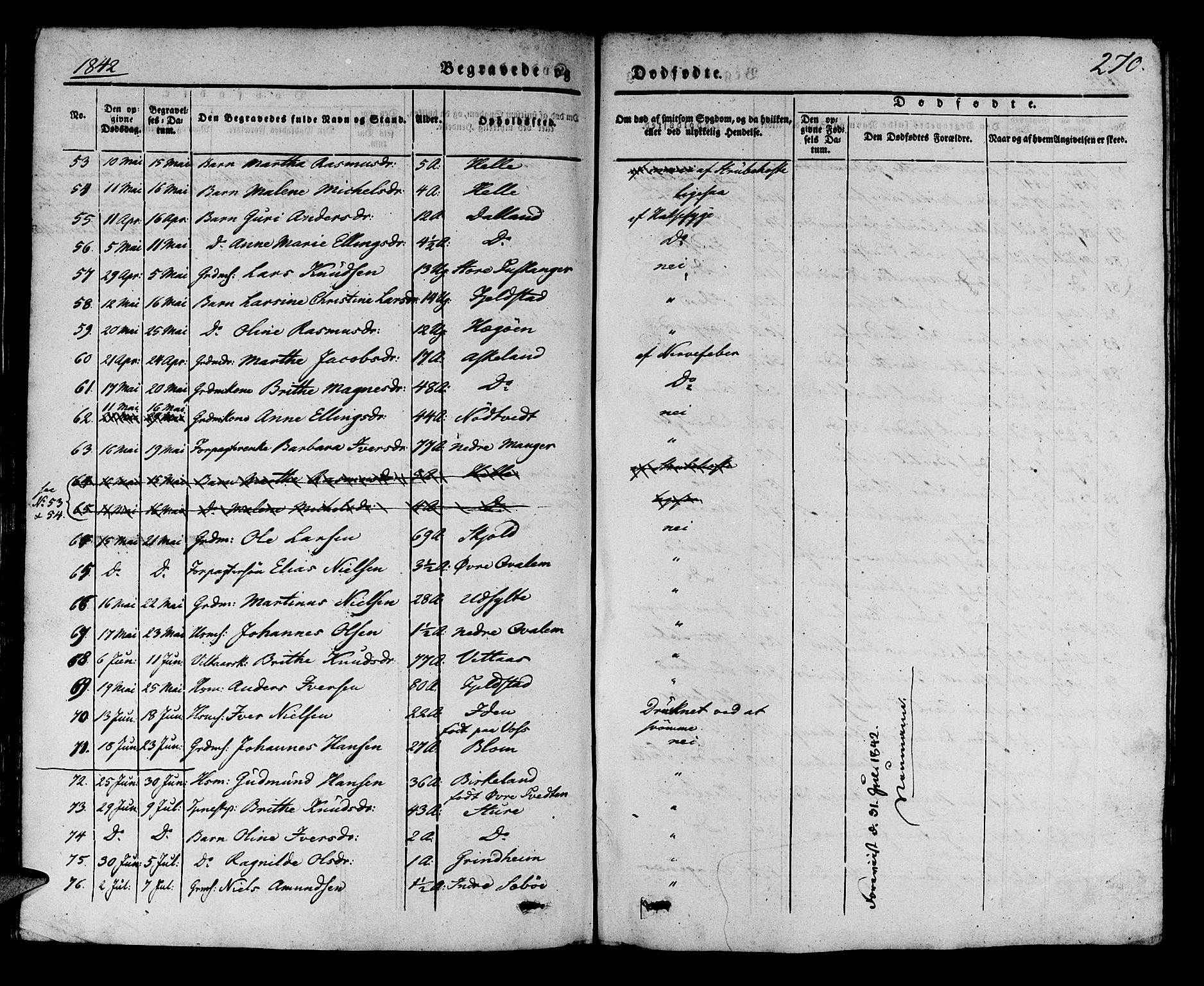 Manger sokneprestembete, AV/SAB-A-76801/H/Haa: Parish register (official) no. A 5, 1839-1848, p. 270