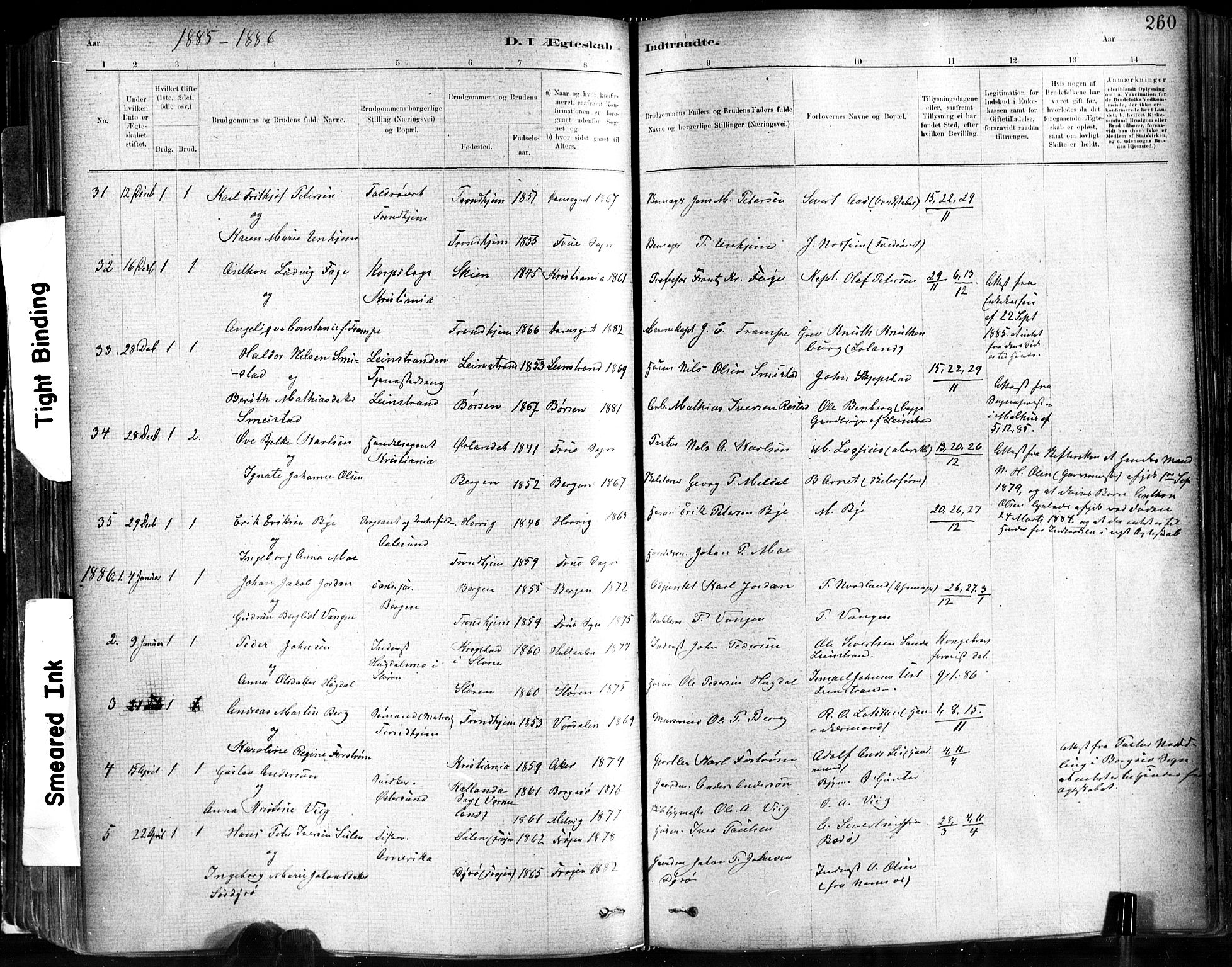 Ministerialprotokoller, klokkerbøker og fødselsregistre - Sør-Trøndelag, SAT/A-1456/602/L0119: Parish register (official) no. 602A17, 1880-1901, p. 260