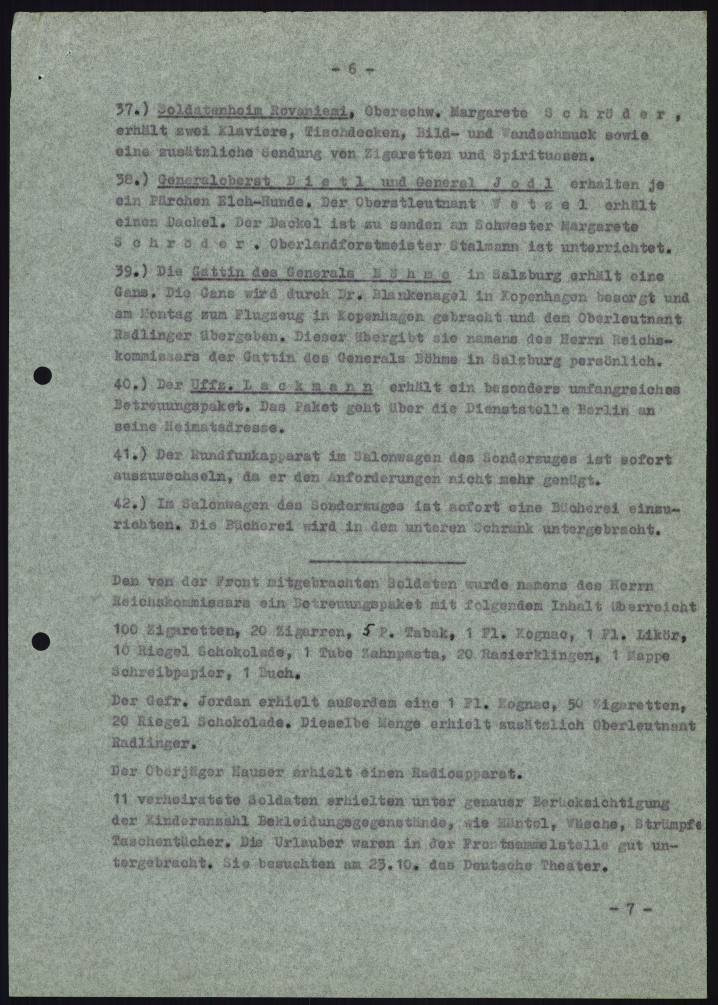 Forsvarets Overkommando. 2 kontor. Arkiv 11.4. Spredte tyske arkivsaker, AV/RA-RAFA-7031/D/Dar/Darb/L0010: Reichskommissariat - Hauptabteilung Volksaufklärung und Propaganda, 1940-1943, p. 699