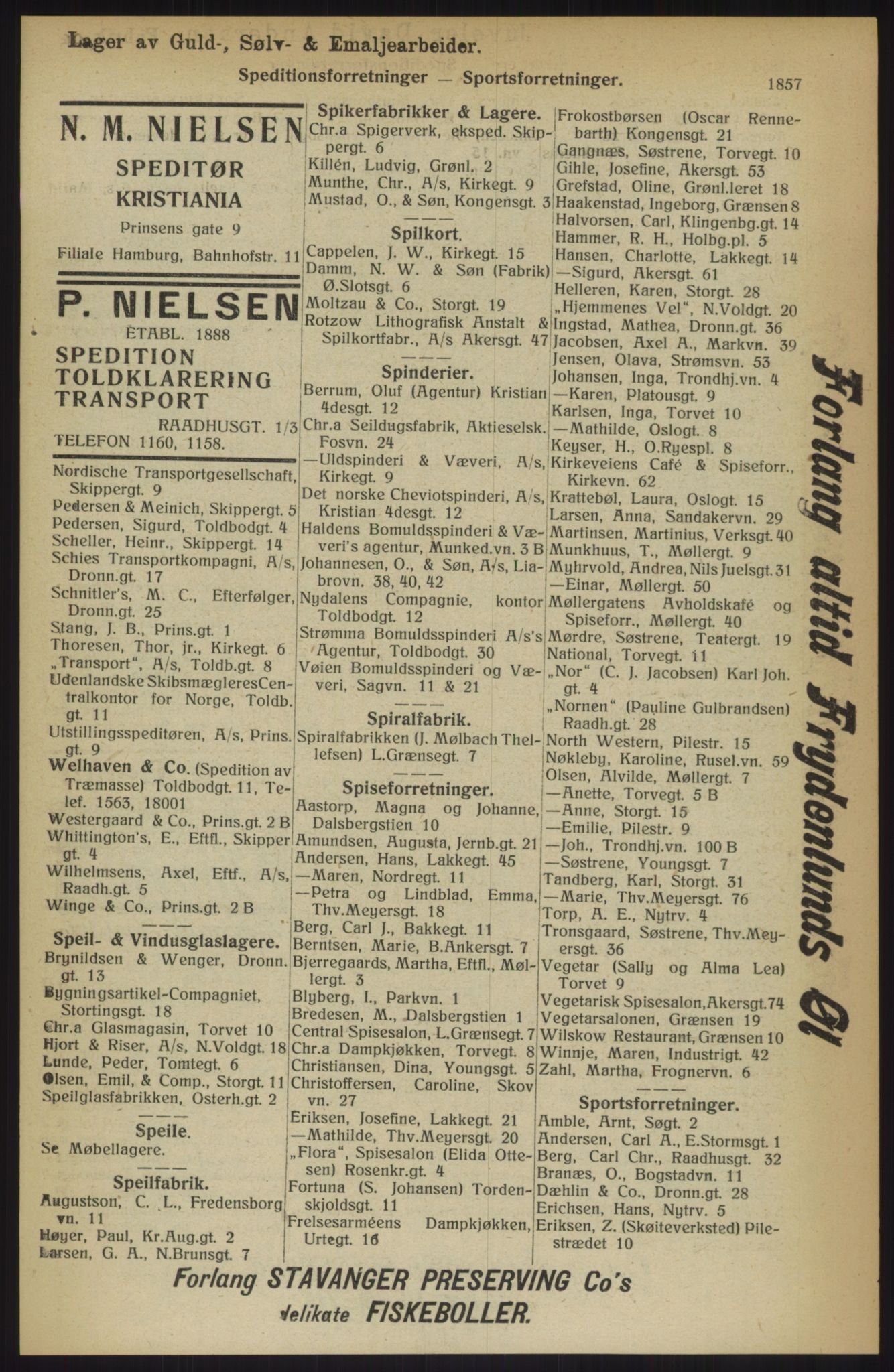 Kristiania/Oslo adressebok, PUBL/-, 1914, p. 1857