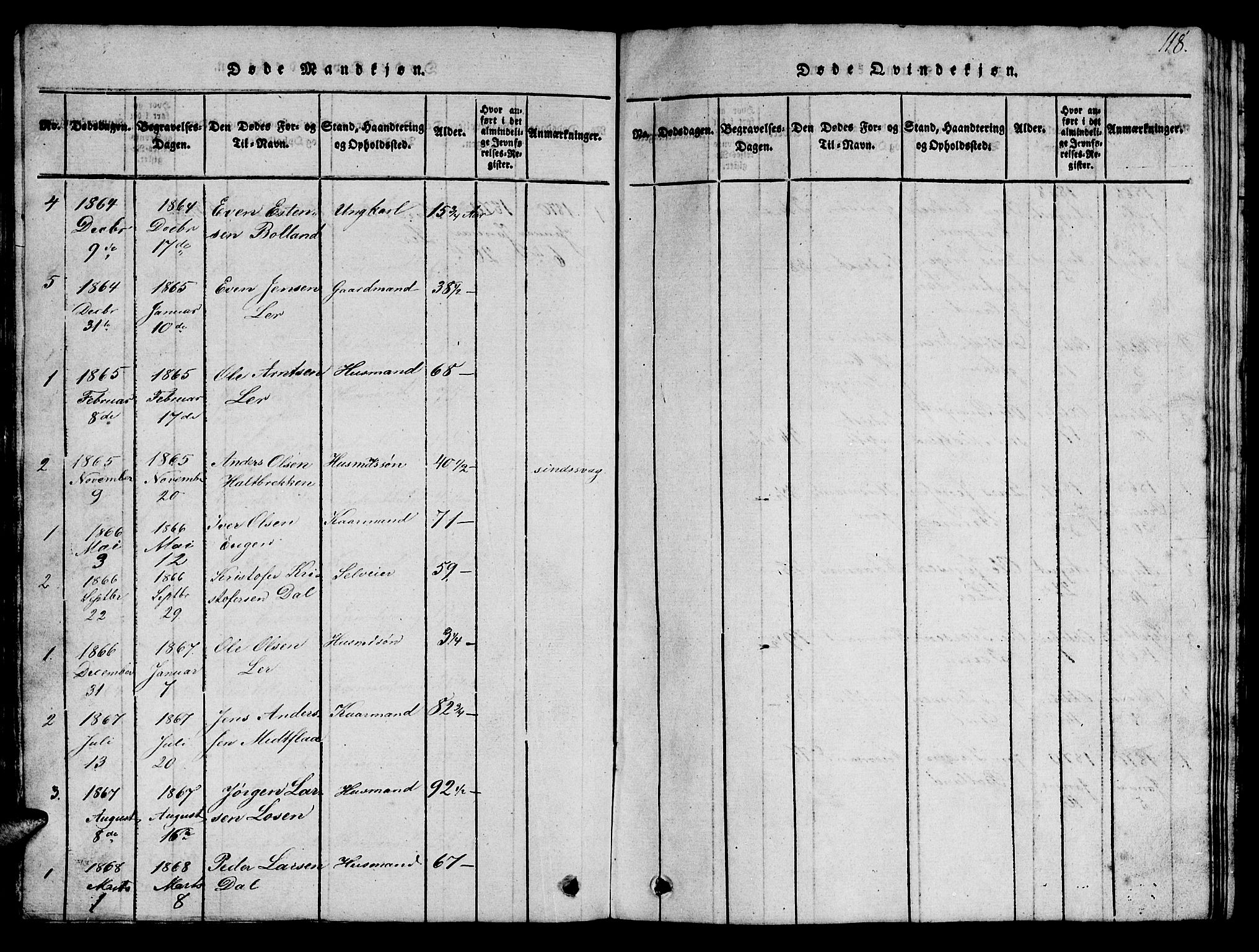Ministerialprotokoller, klokkerbøker og fødselsregistre - Sør-Trøndelag, SAT/A-1456/693/L1121: Parish register (copy) no. 693C02, 1816-1869, p. 118