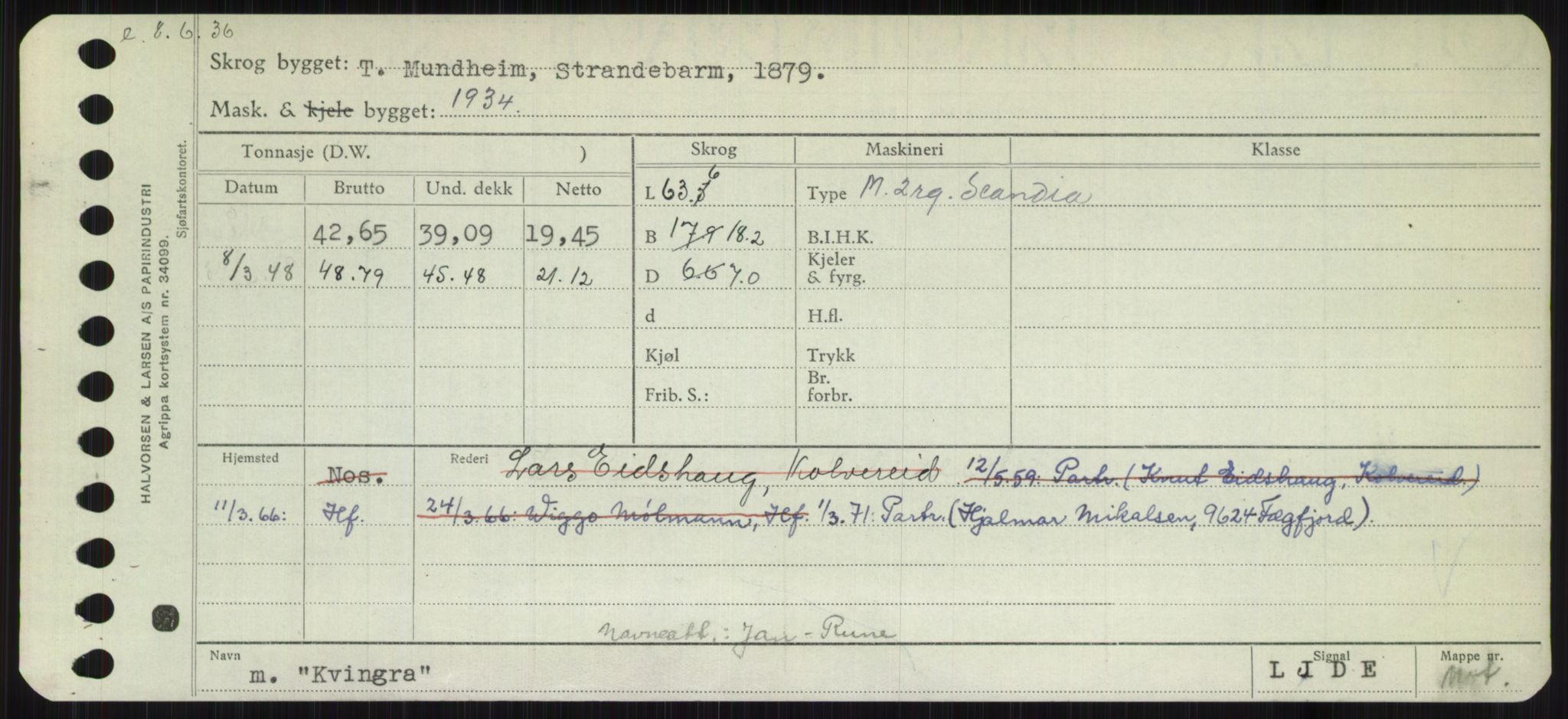Sjøfartsdirektoratet med forløpere, Skipsmålingen, AV/RA-S-1627/H/Ha/L0003/0002: Fartøy, Hilm-Mar / Fartøy, Kom-Mar, p. 169