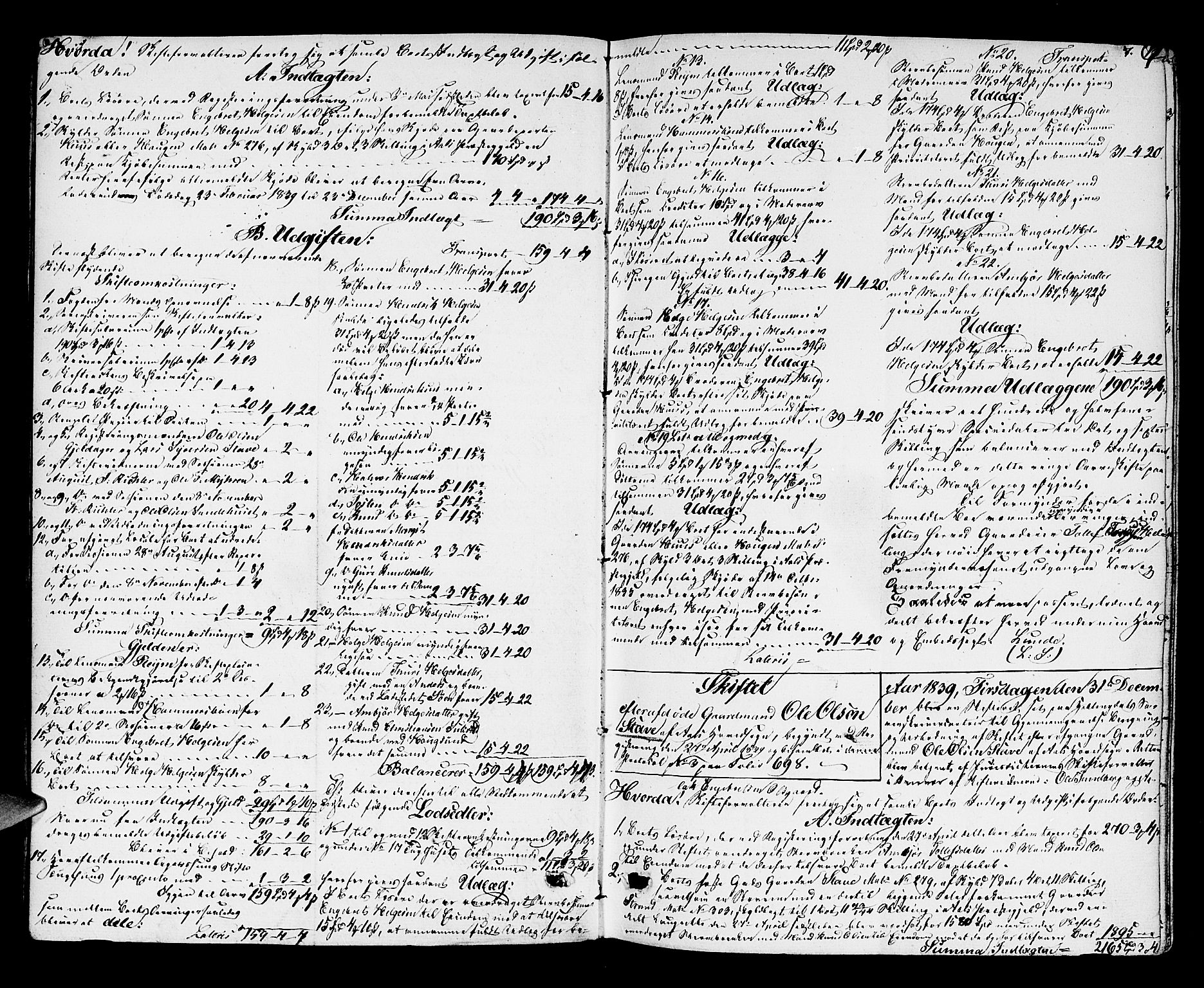 Hallingdal sorenskriveri, AV/SAKO-A-121/H/Hb/Hba/L0004: Skifteprotokoll, 1839-1844, p. 6b-7a