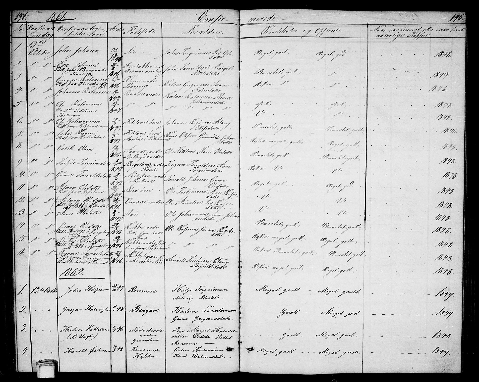 Gransherad kirkebøker, SAKO/A-267/G/Ga/L0002: Parish register (copy) no. I 2, 1854-1886, p. 194-195